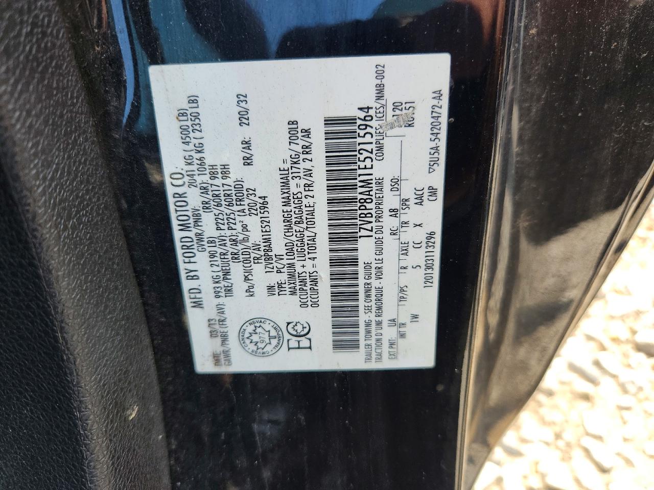 2014 Ford Mustang Black vin: 1ZVBP8AM1E5215964