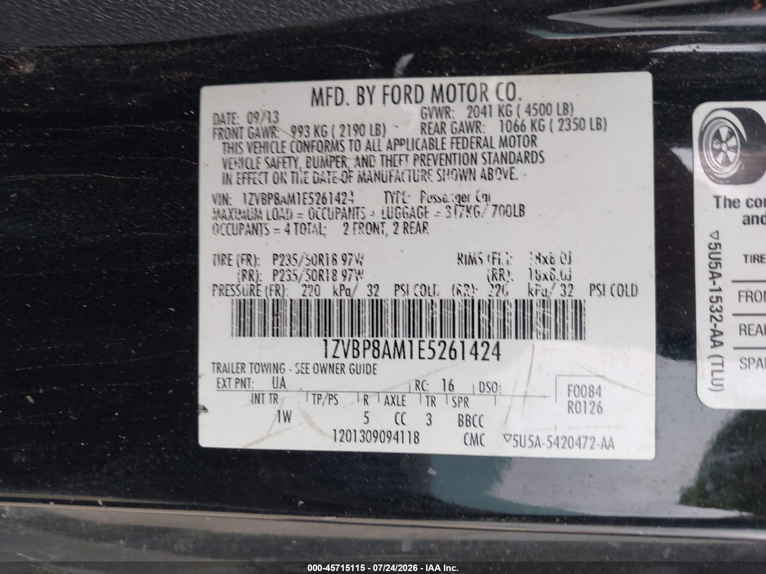 2014 Ford Mustang V6 Black vin: 1ZVBP8AM1E5261424