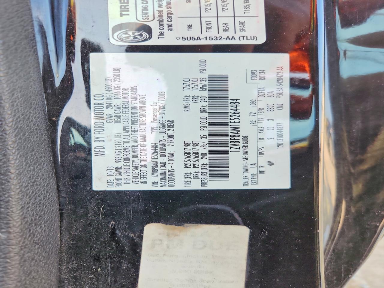 2014 Ford Mustang Black vin: 1ZVBP8AM1E5264484