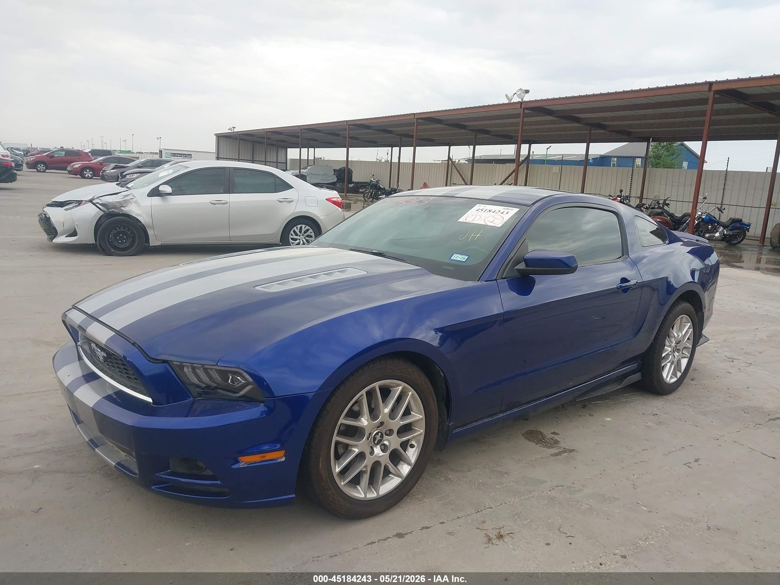 2014 Ford Mustang V6 Premium Blue vin: 1ZVBP8AM1E5306121