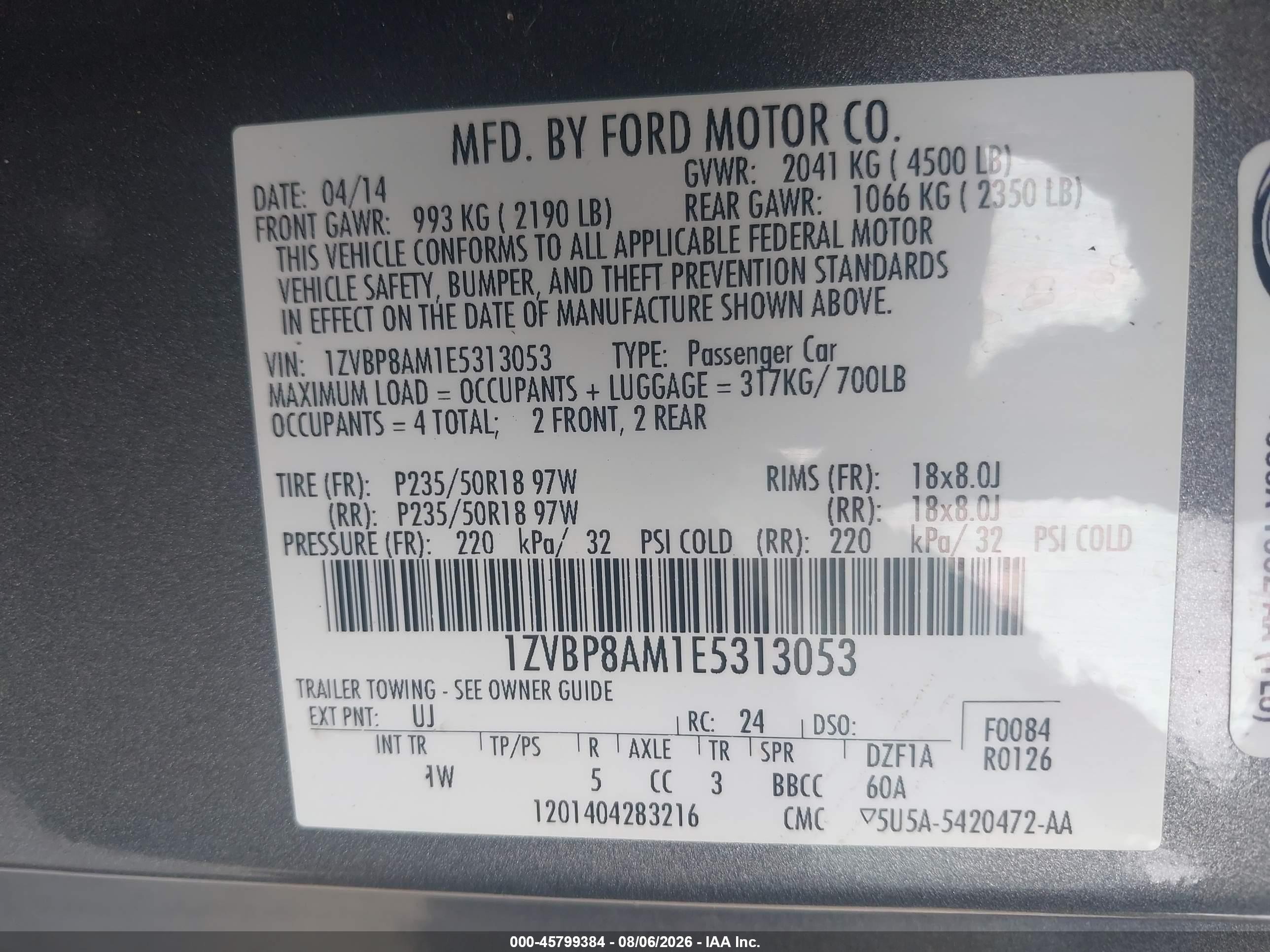 2014 Ford Mustang V6 Gray vin: 1ZVBP8AM1E5313053