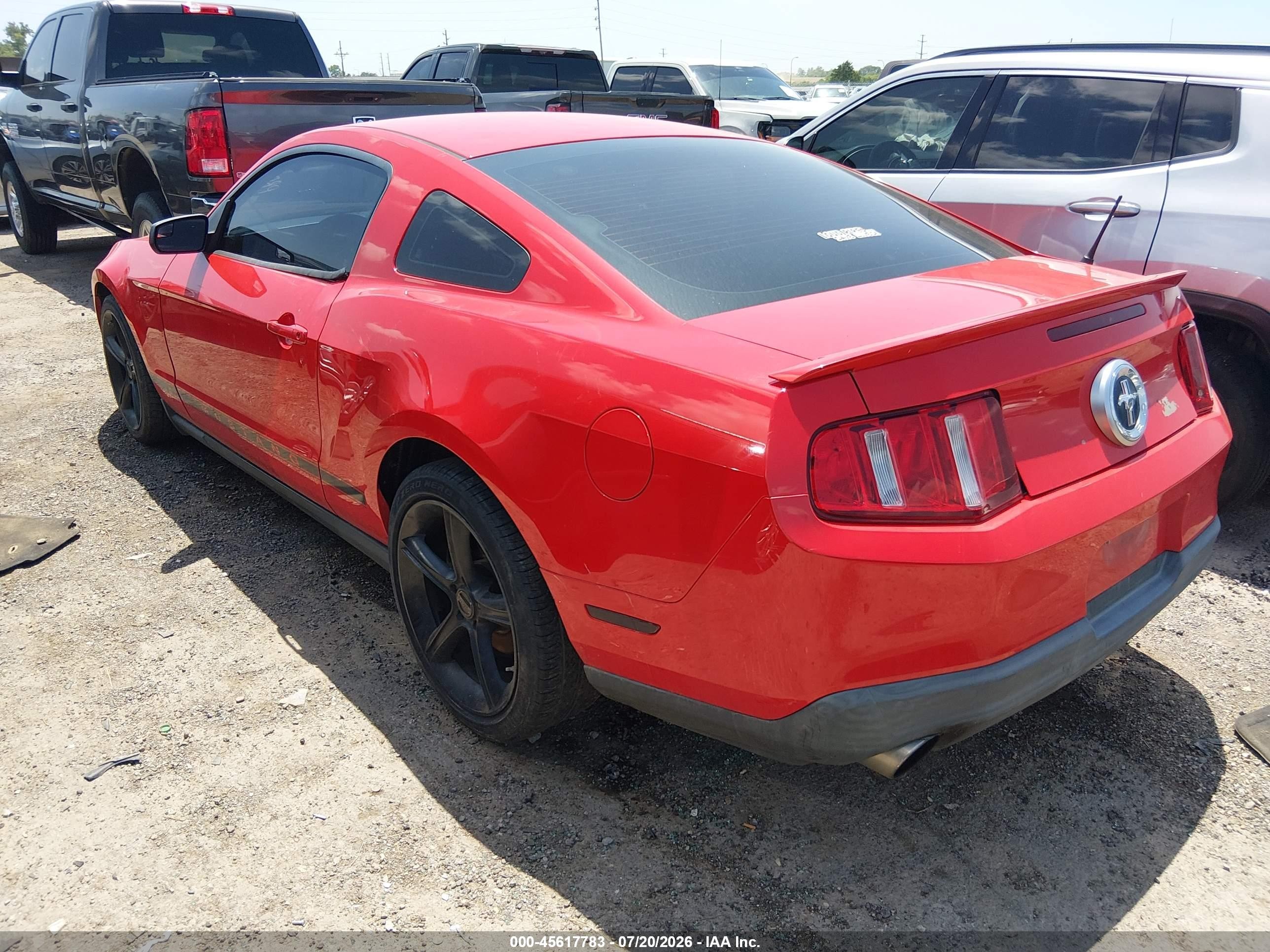 2011 Ford Mustang V6 Красный vin: 1ZVBP8AM2B5143894