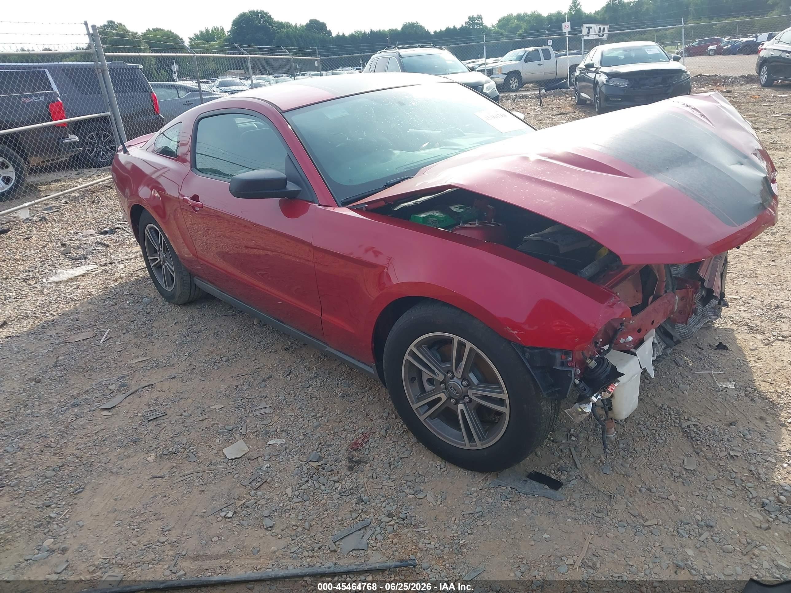 2012 Ford Mustang V6 Premium Red vin: 1ZVBP8AM2C5247285