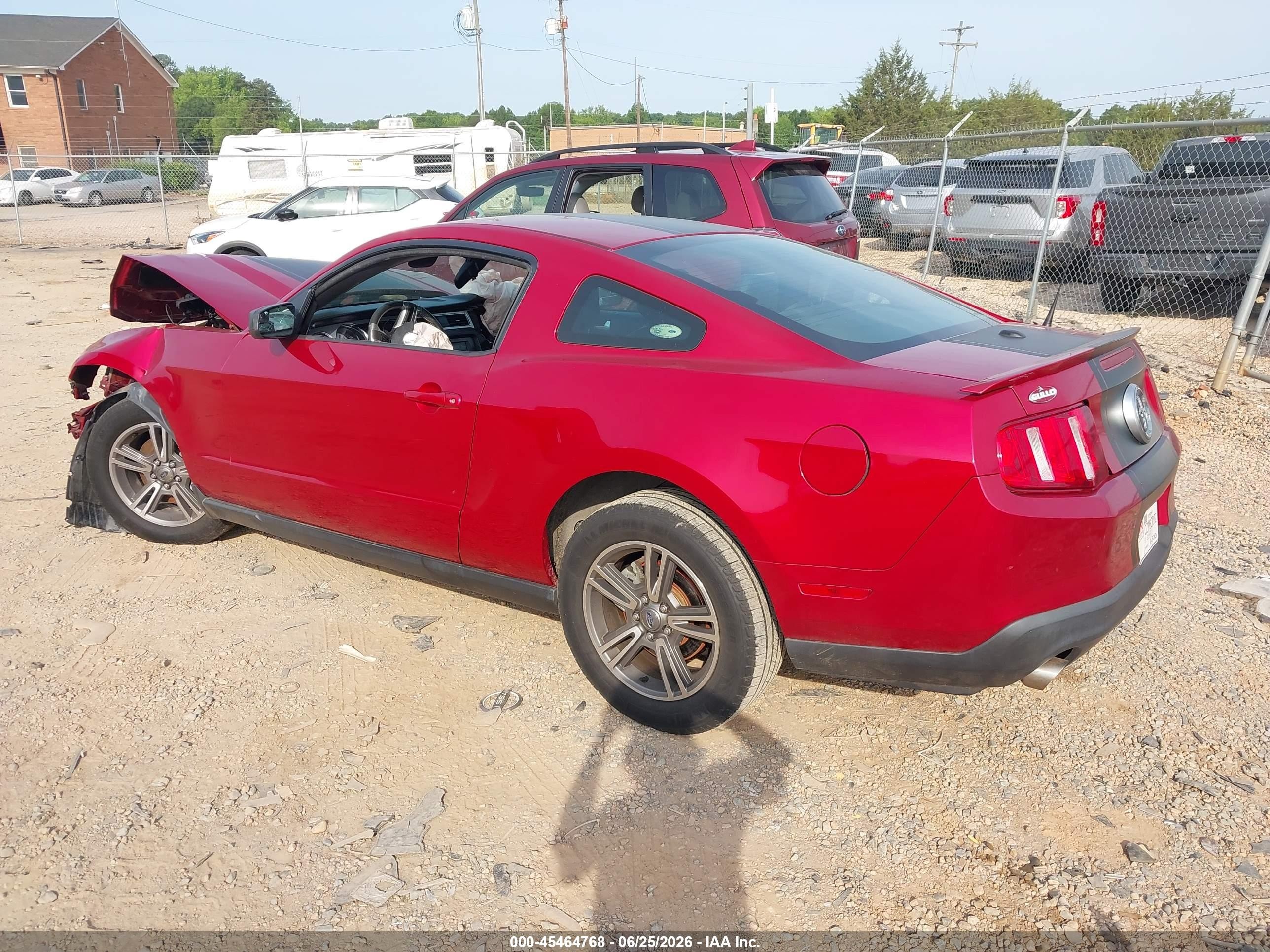 2012 Ford Mustang V6 Premium Red vin: 1ZVBP8AM2C5247285
