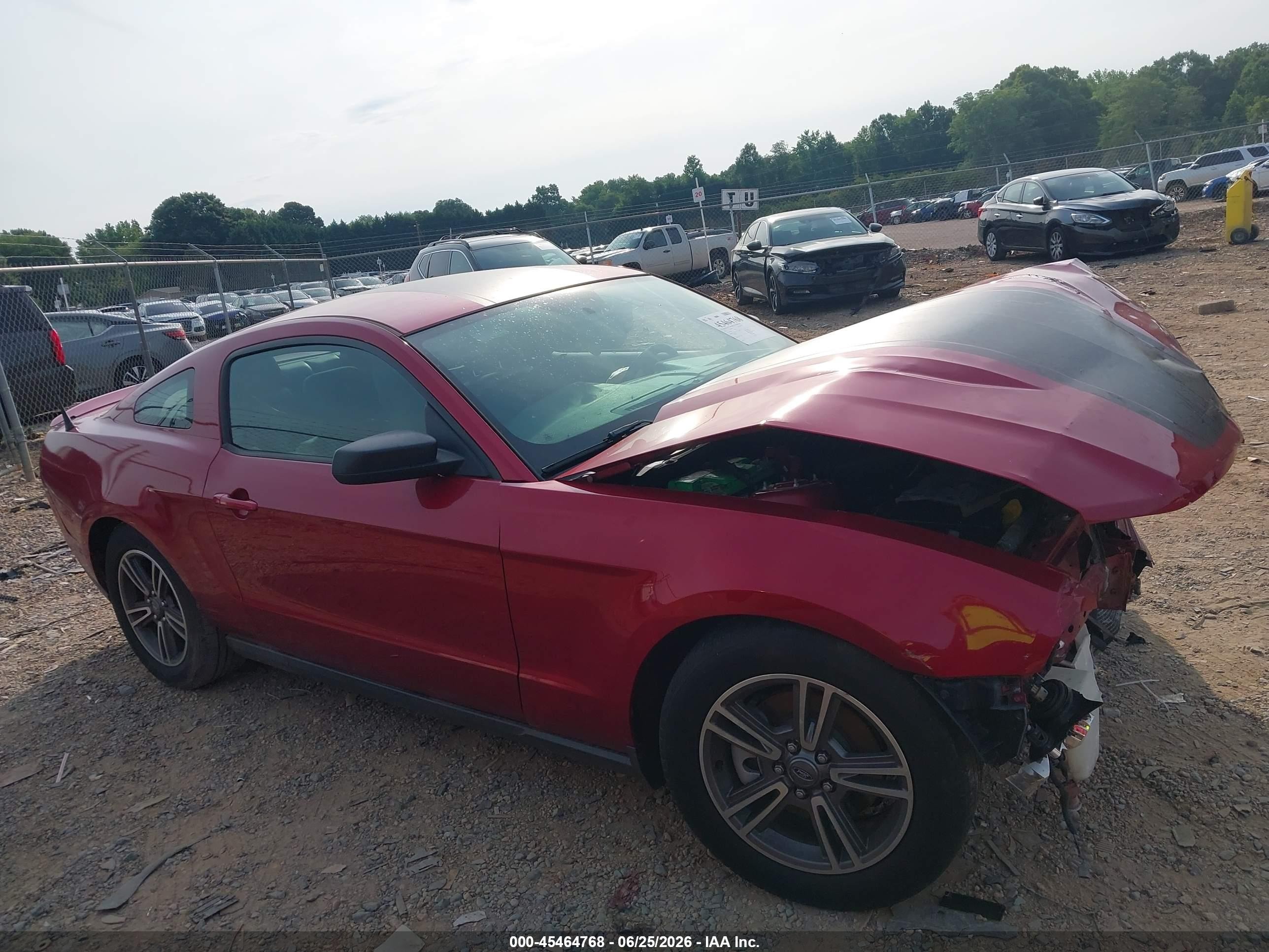 2012 Ford Mustang V6 Premium Red vin: 1ZVBP8AM2C5247285