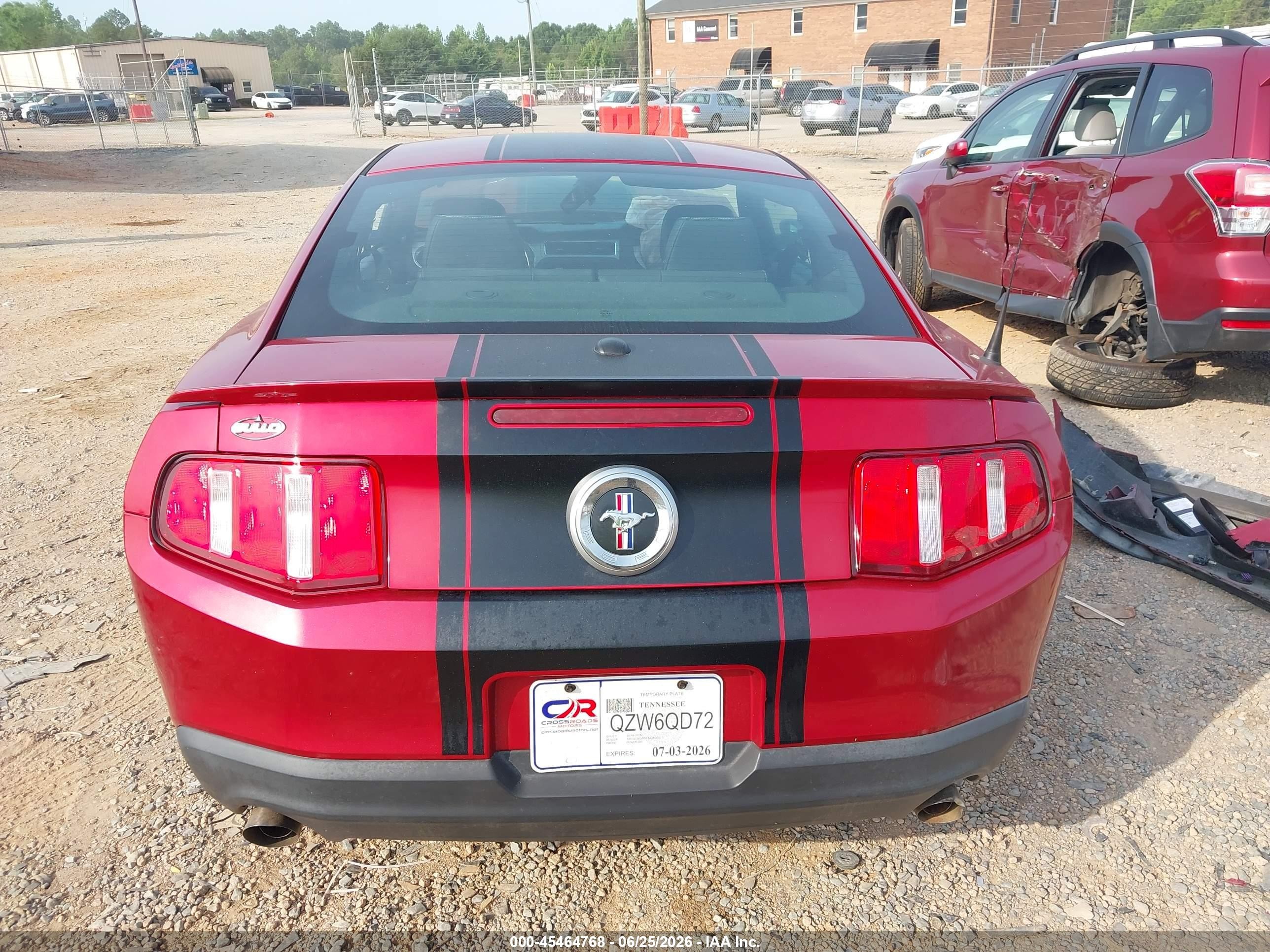 2012 Ford Mustang V6 Premium Red vin: 1ZVBP8AM2C5247285