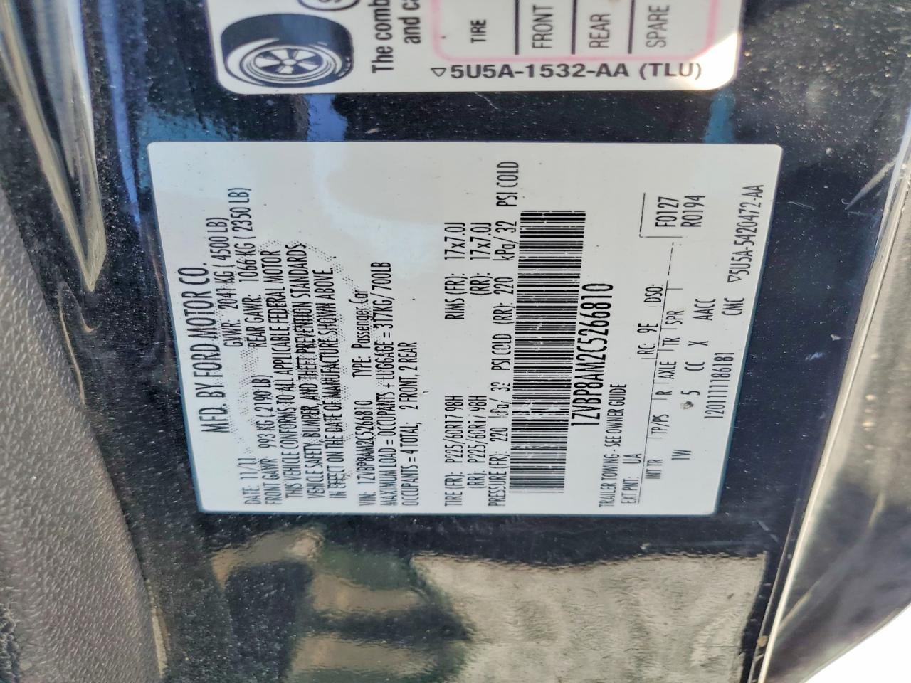 2012 Ford Mustang Black vin: 1ZVBP8AM2C5266810