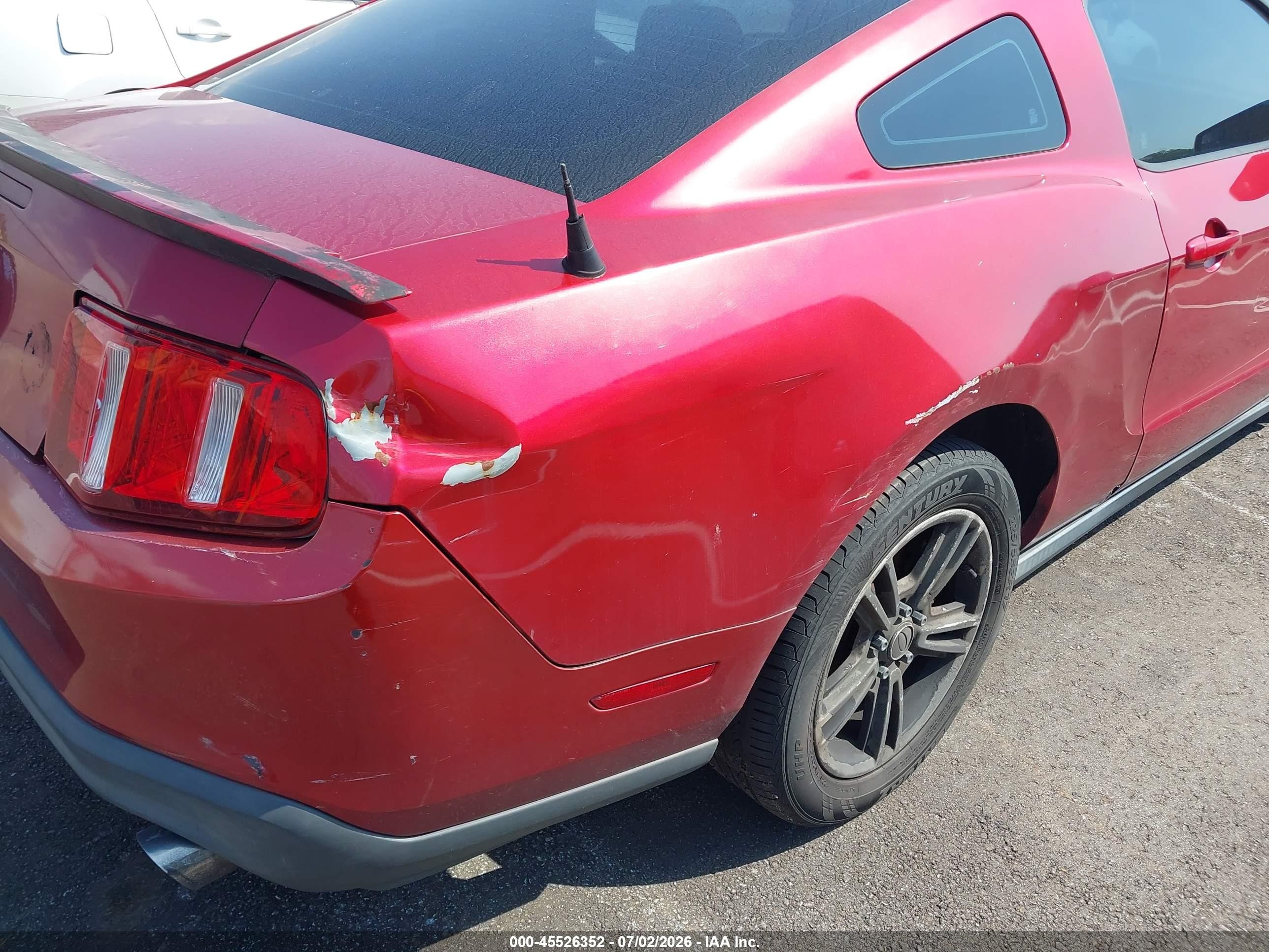2012 Ford Mustang V6/v6 Premium Red vin: 1ZVBP8AM2C5267200