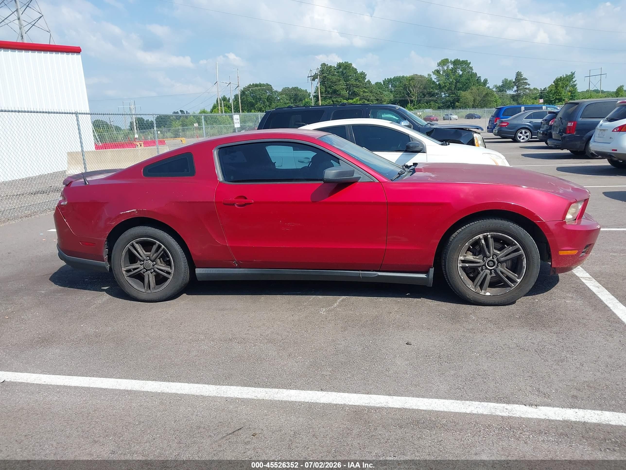 2012 Ford Mustang V6/v6 Premium Red vin: 1ZVBP8AM2C5267200