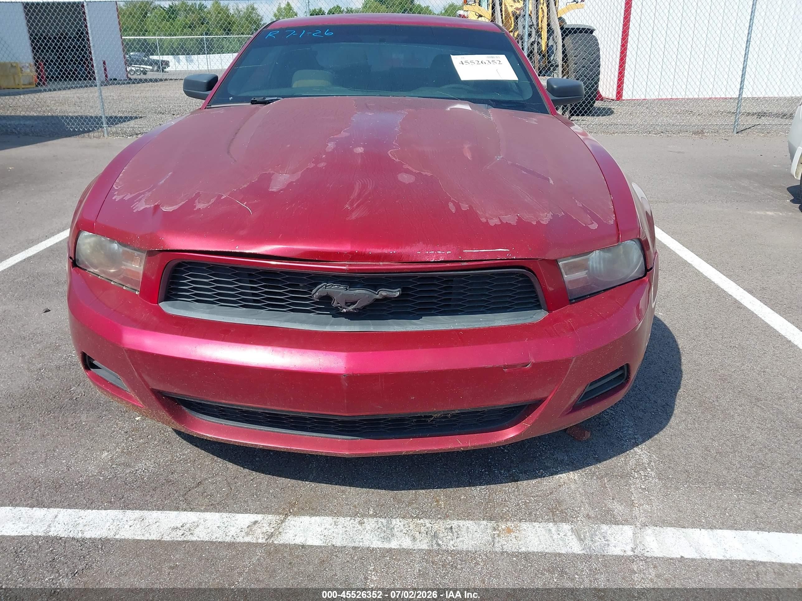2012 Ford Mustang V6/v6 Premium Red vin: 1ZVBP8AM2C5267200
