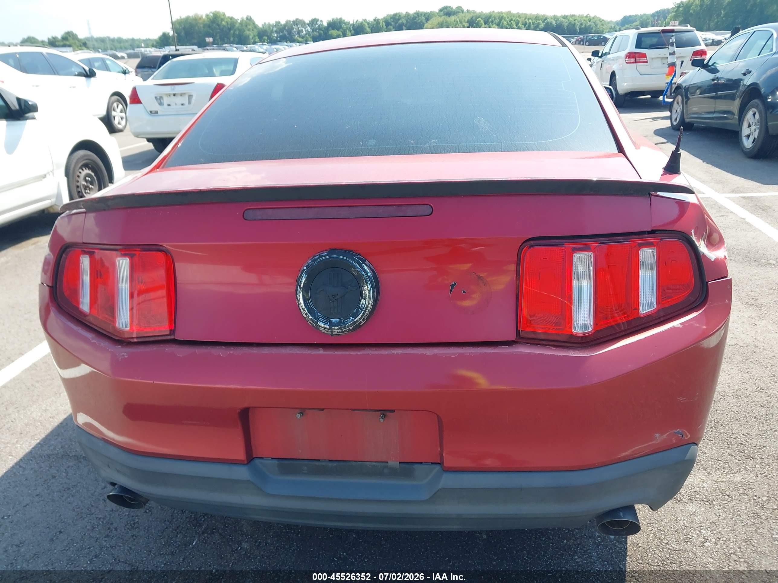 2012 Ford Mustang V6/v6 Premium Red vin: 1ZVBP8AM2C5267200