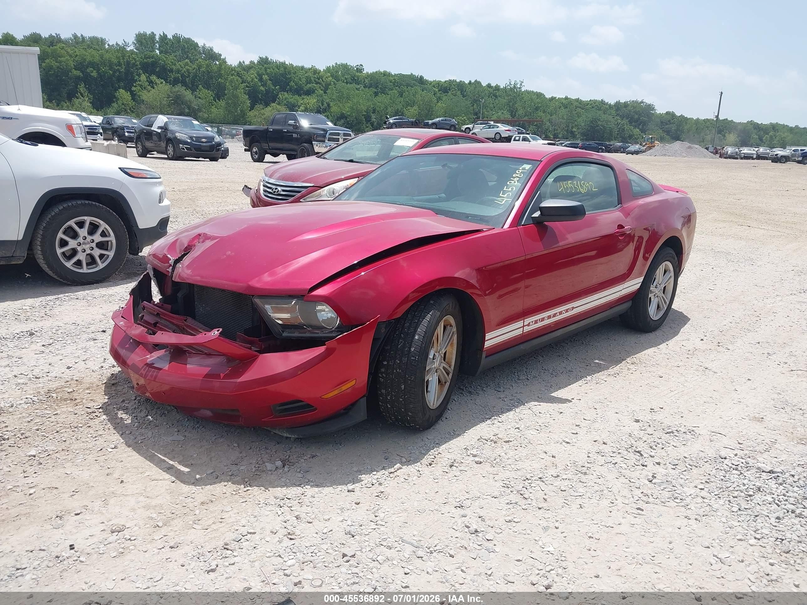 2012 Ford Mustang V6/v6 Premium Red vin: 1ZVBP8AM2C5287608