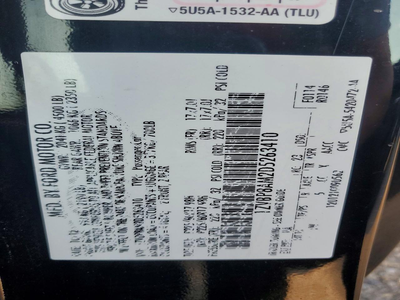 2013 Ford Mustang Black vin: 1ZVBP8AM2D5263410