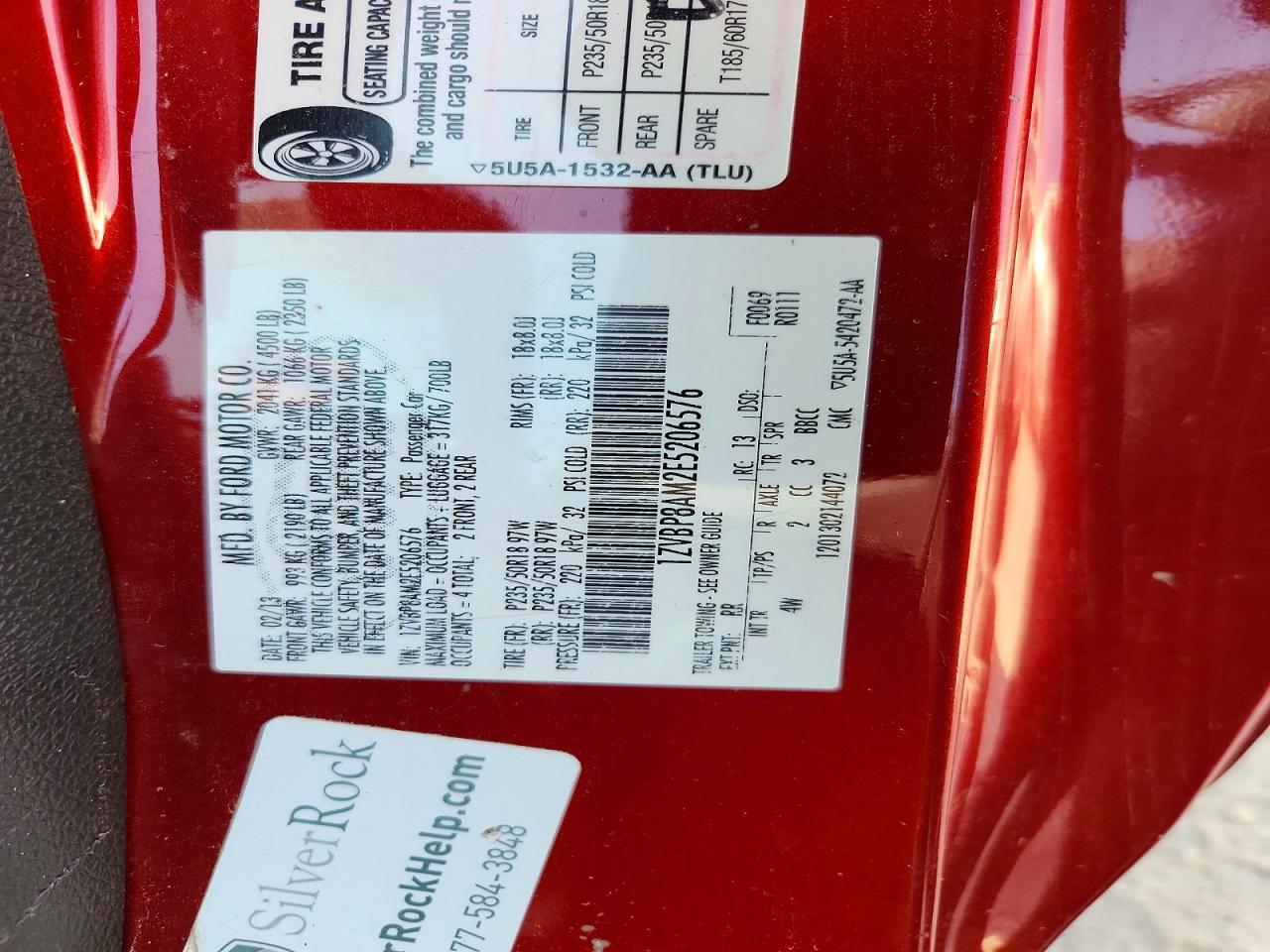 2014 Ford Mustang Burgundy vin: 1ZVBP8AM2E5206576