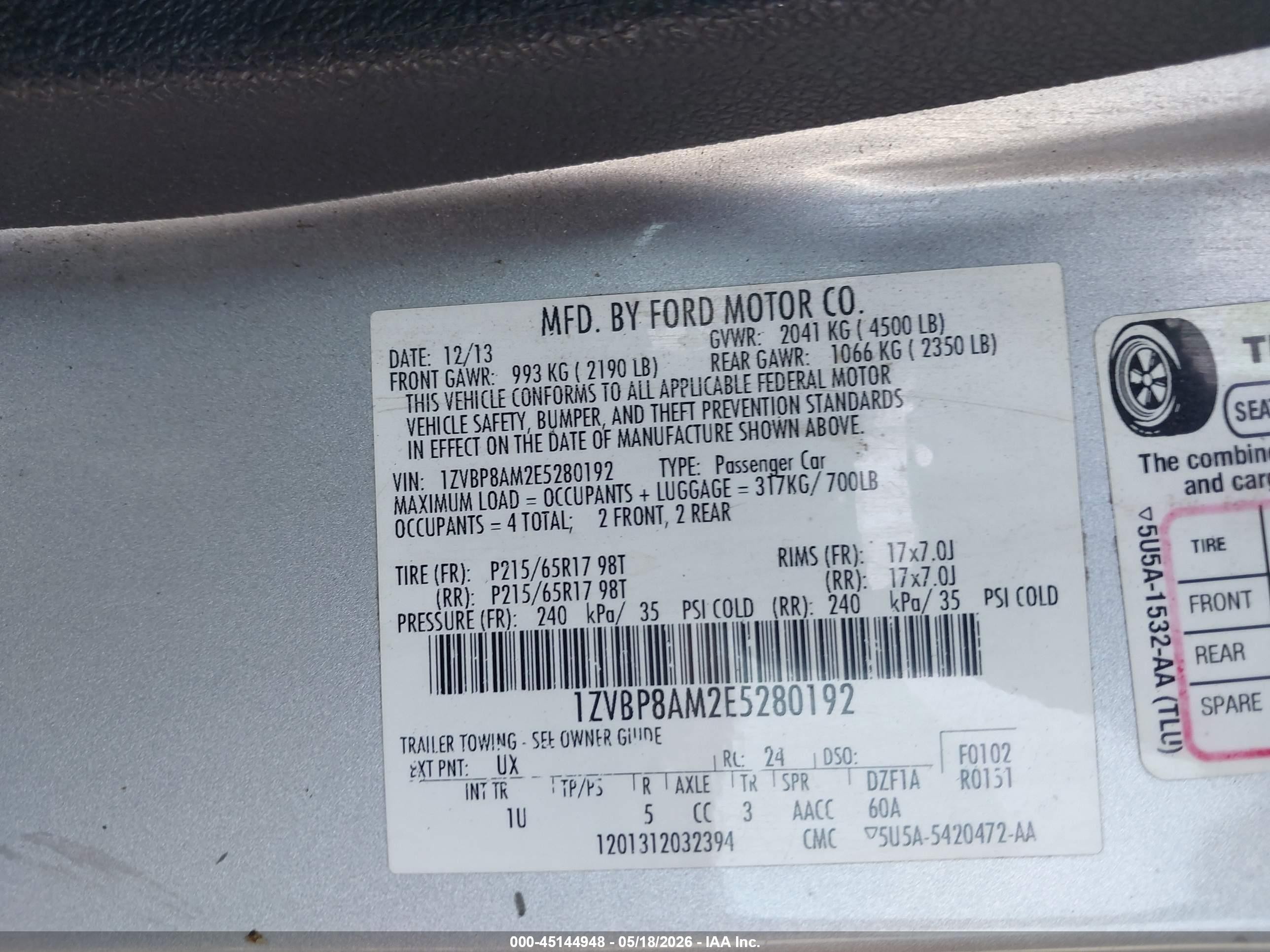 2014 Ford Mustang V6 Silver vin: 1ZVBP8AM2E5280192