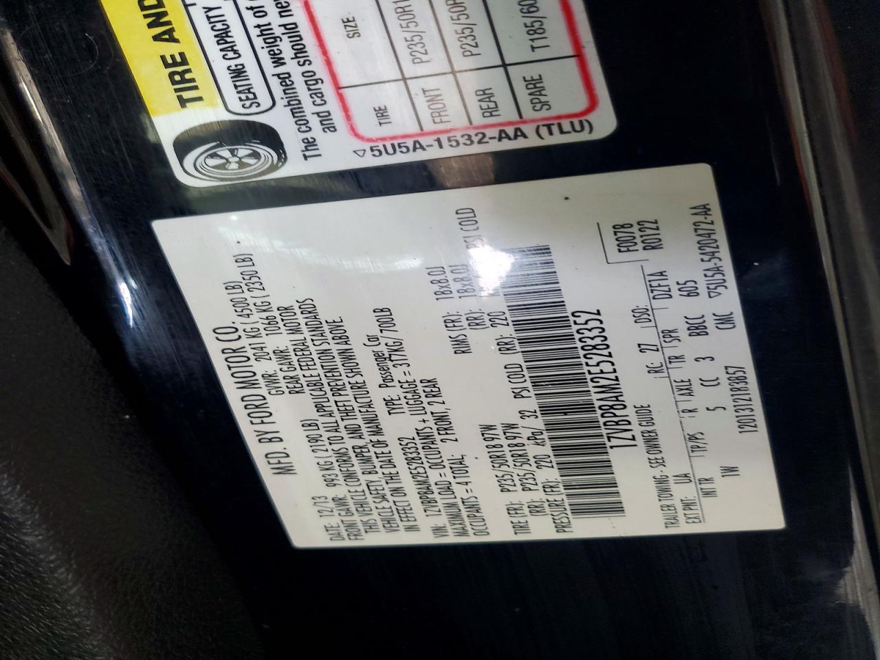 2014 Ford Mustang Black vin: 1ZVBP8AM2E5283352