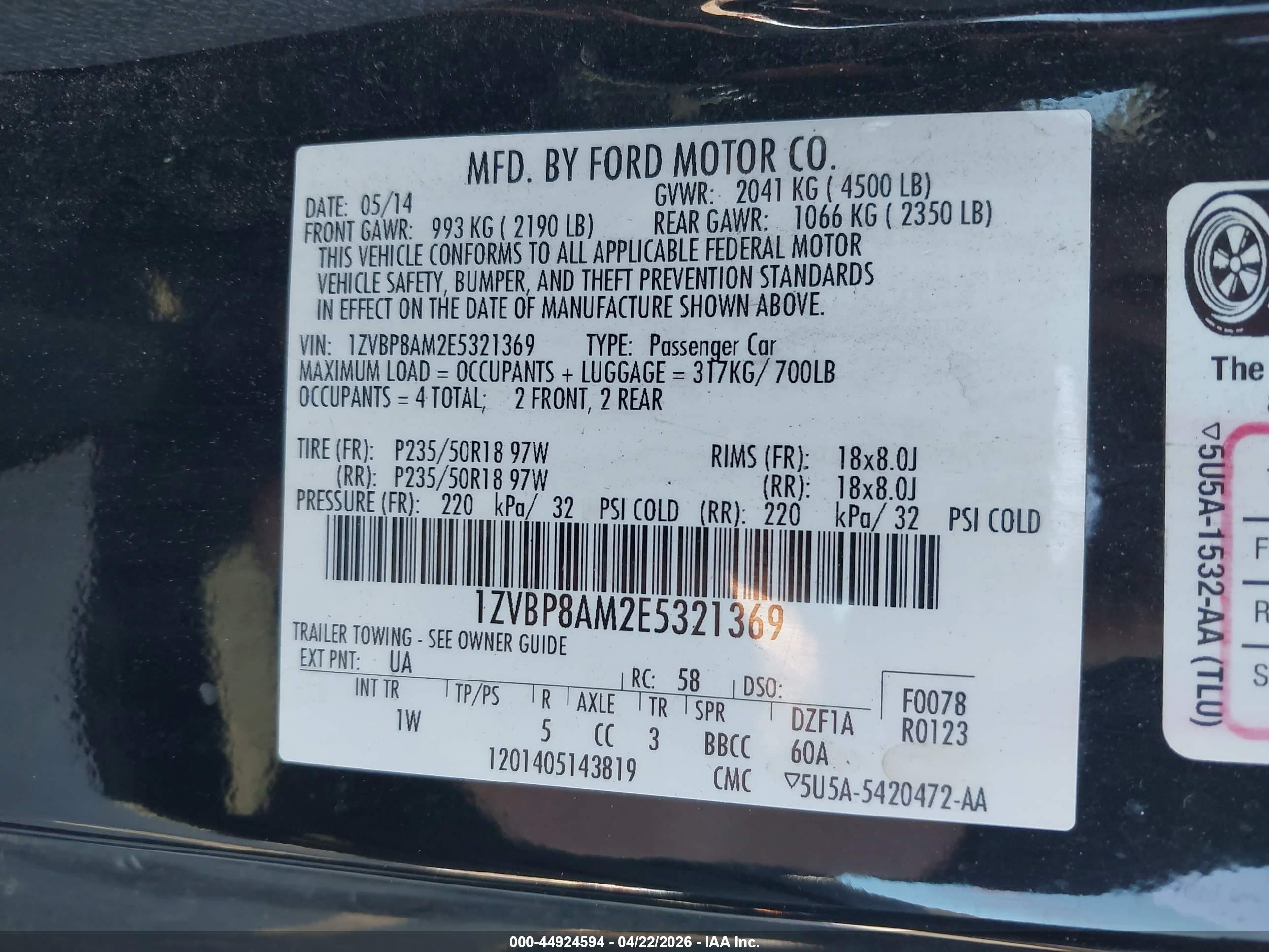 2014 Ford Mustang V6 Black vin: 1ZVBP8AM2E5321369