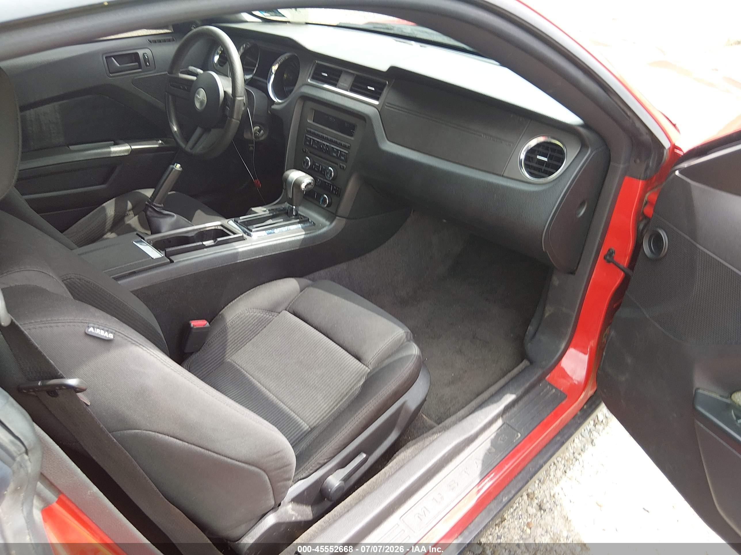 2012 Ford Mustang V6/v6 Premium Red vin: 1ZVBP8AM3C5206244