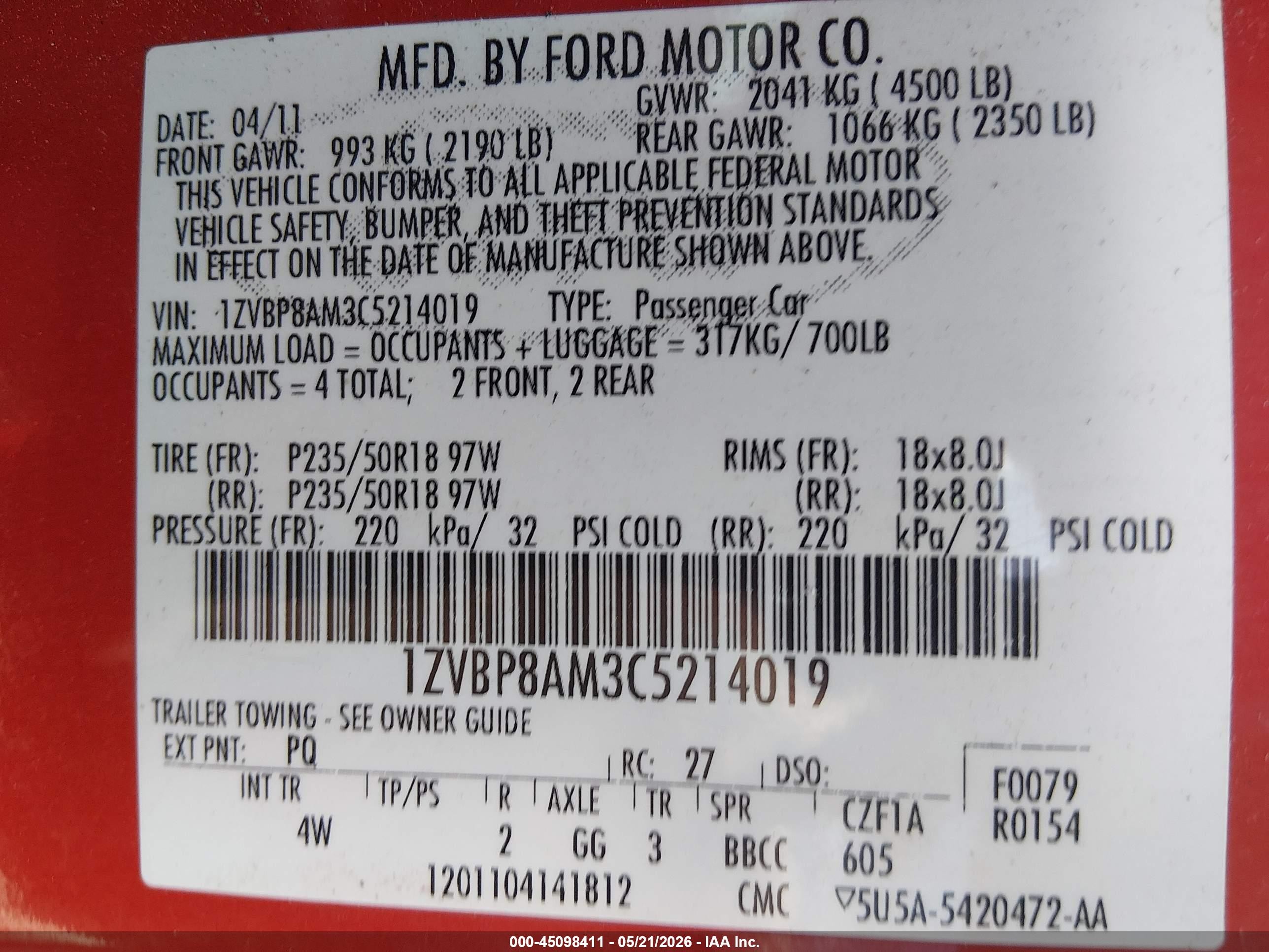 2012 Ford Mustang V6 Premium Black vin: 1ZVBP8AM3C5214019