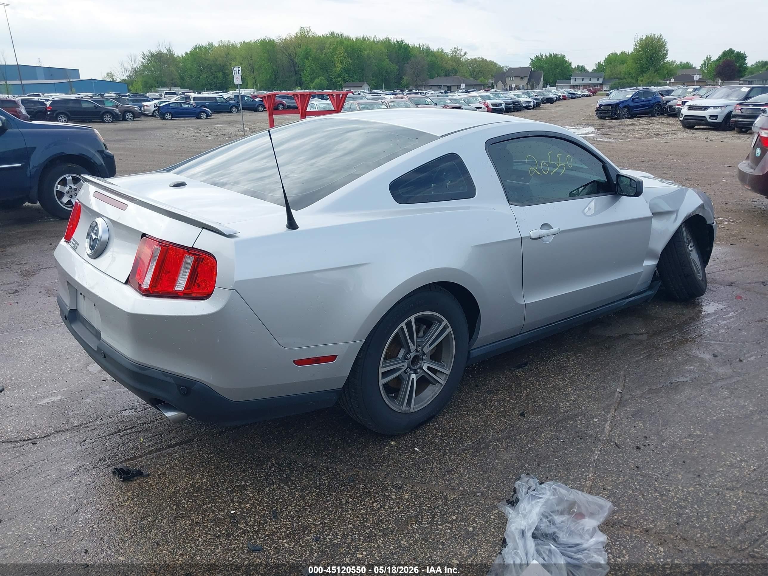 2012 Ford Mustang V6 Premium Silver vin: 1ZVBP8AM3C5261633