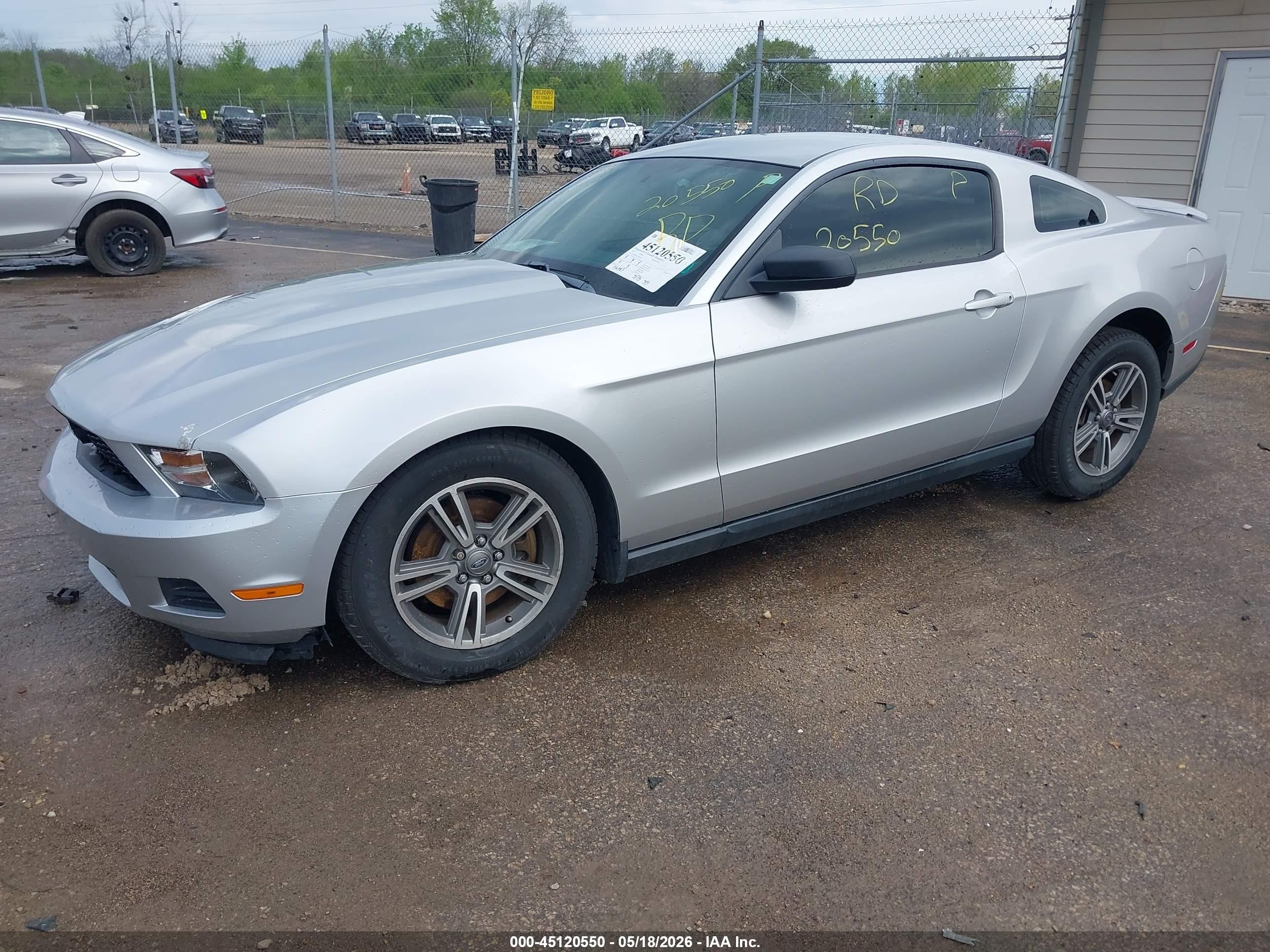 2012 Ford Mustang V6 Premium Silver vin: 1ZVBP8AM3C5261633