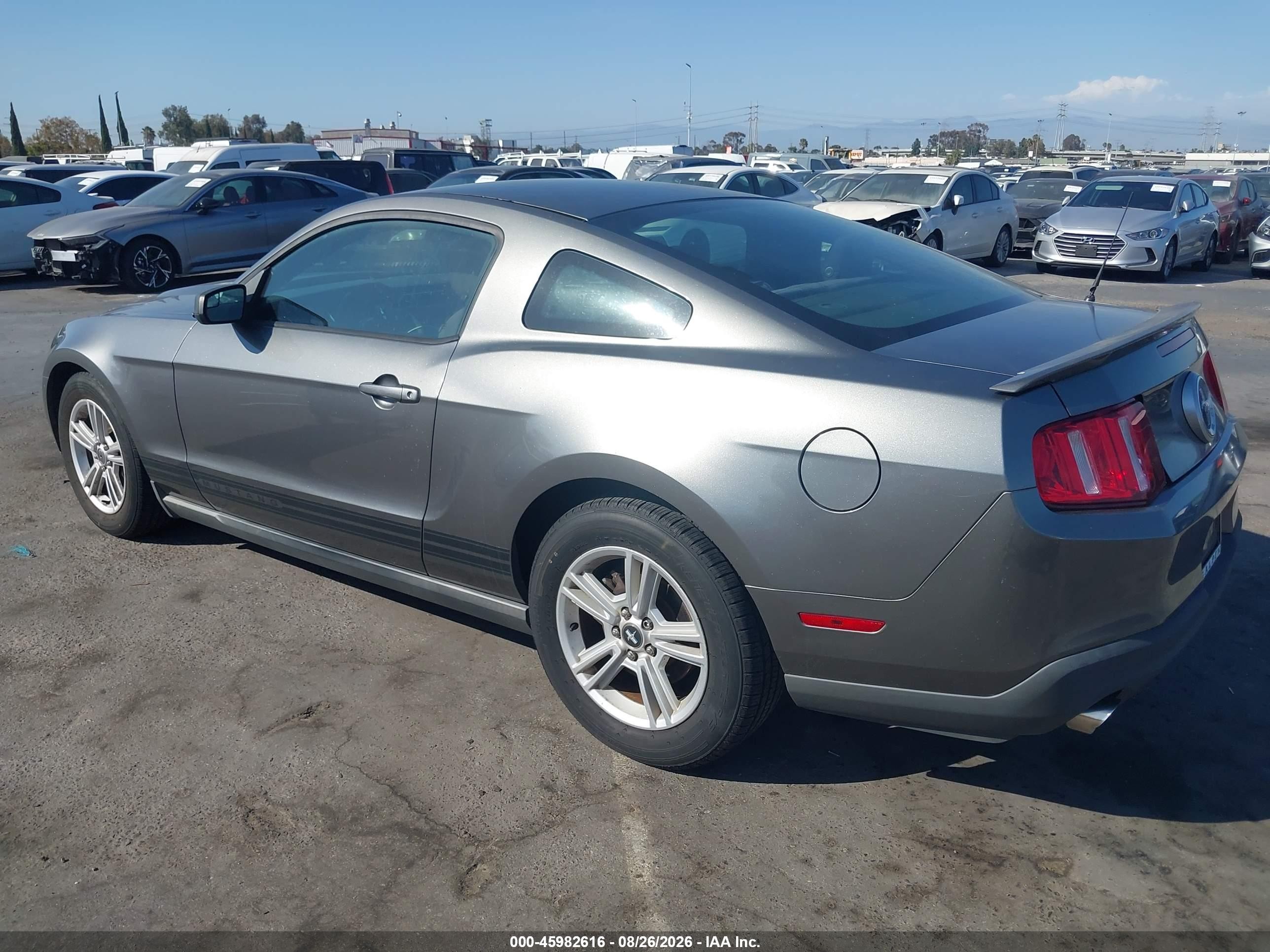 2012 Ford Mustang V6 Gray vin: 1ZVBP8AM3C5270154