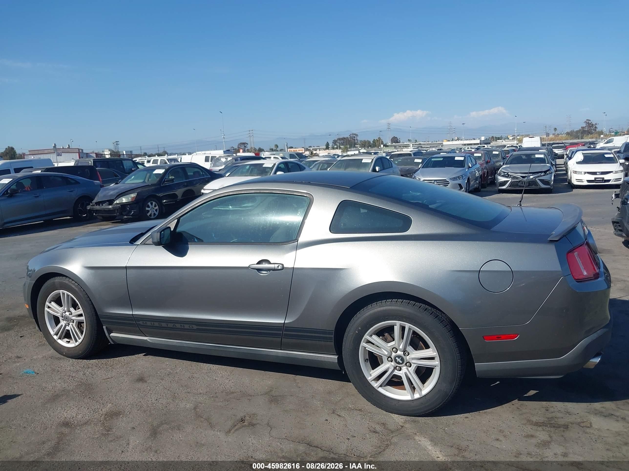 2012 Ford Mustang V6 Gray vin: 1ZVBP8AM3C5270154