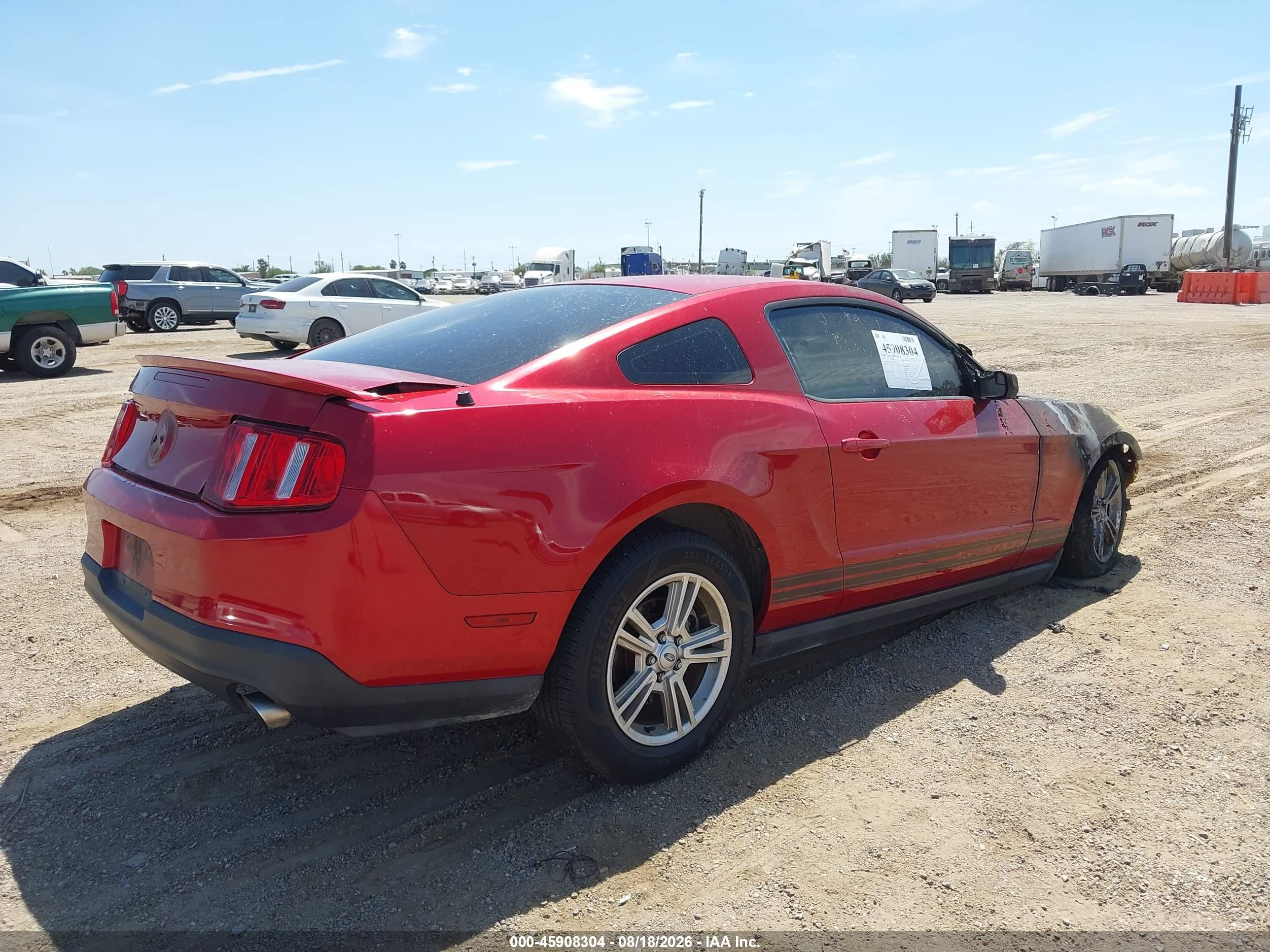 2012 Ford Mustang V6 Red vin: 1ZVBP8AM3C5272423