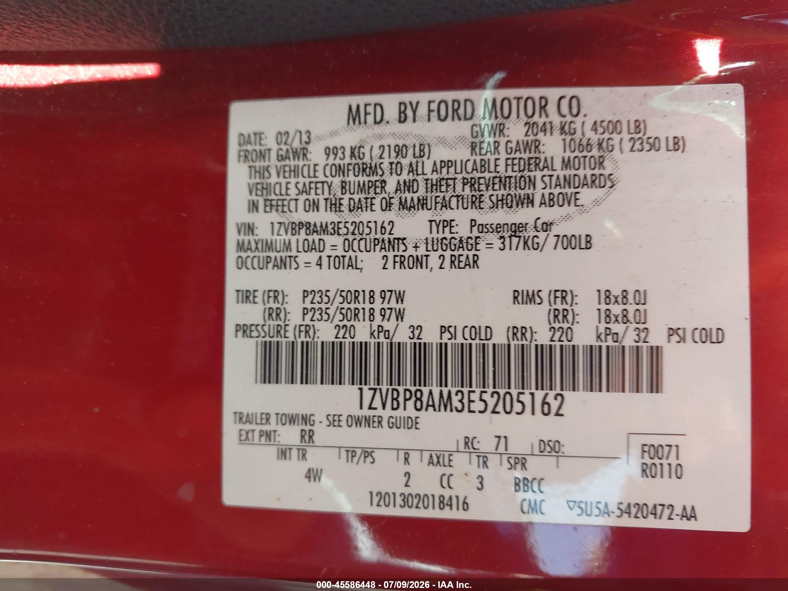 2014 Ford Mustang V6 Premium Maroon vin: 1ZVBP8AM3E5205162