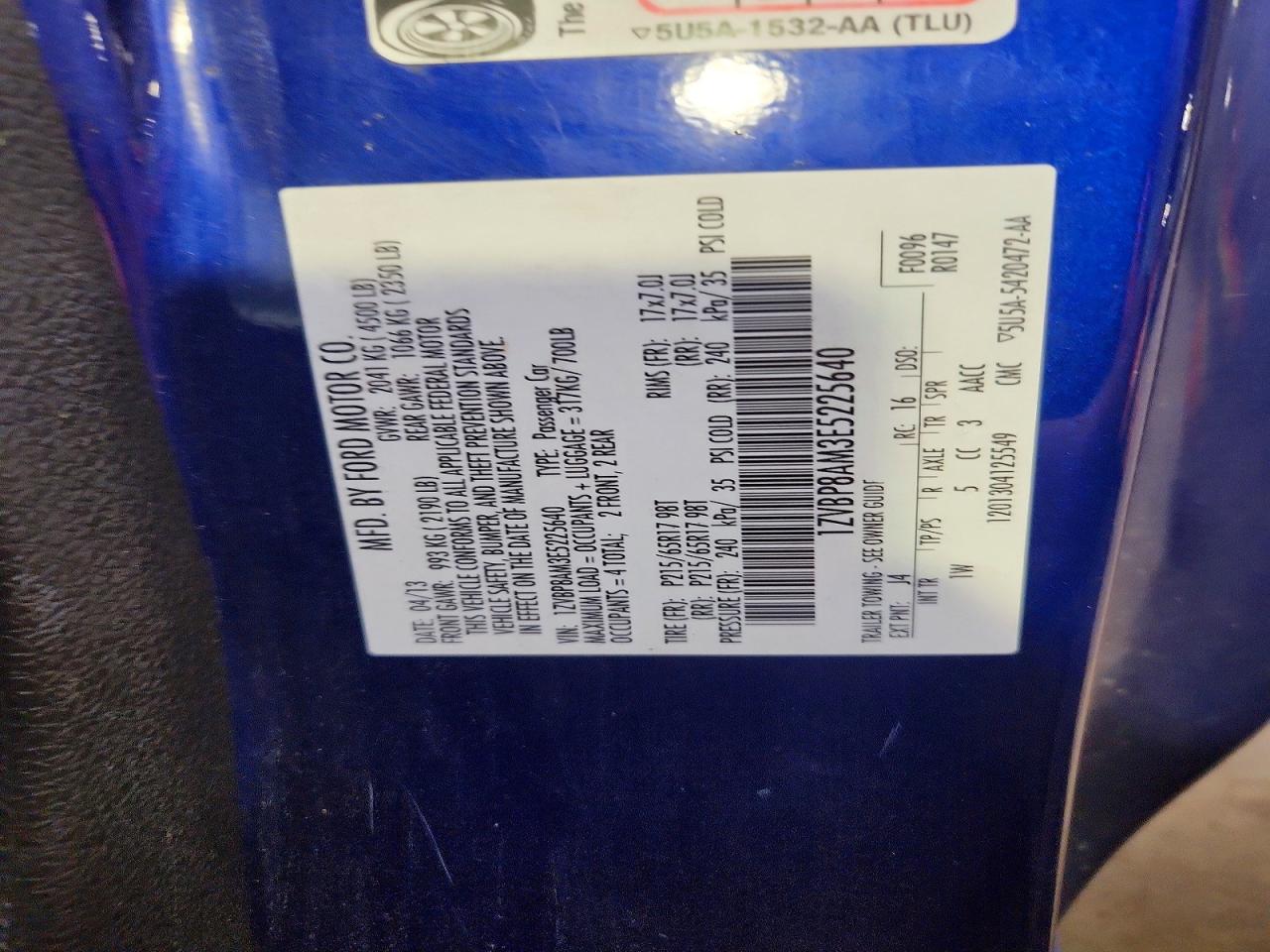 2014 Ford Mustang Blue vin: 1ZVBP8AM3E5225640