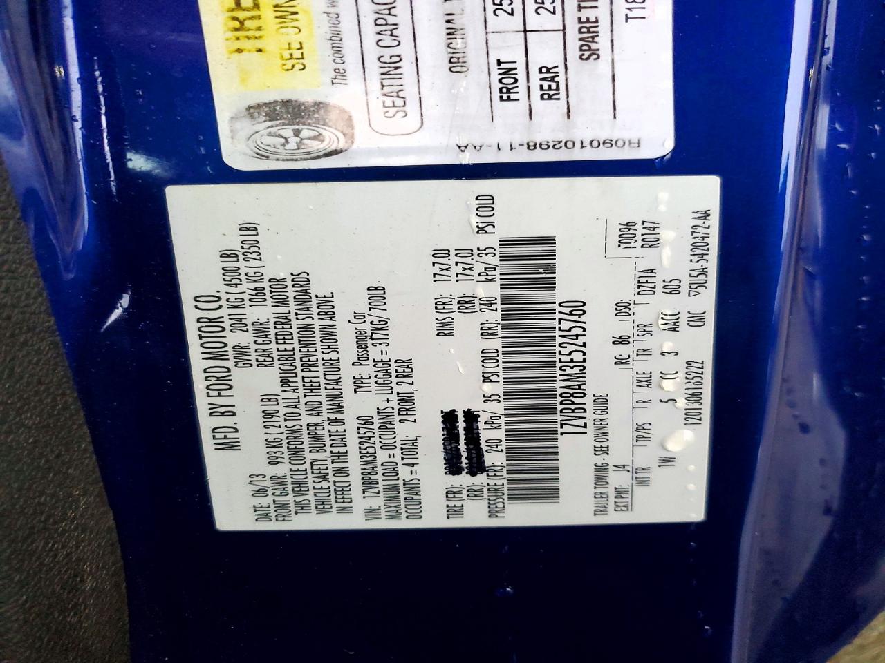 2014 Ford Mustang Blue vin: 1ZVBP8AM3E5245760