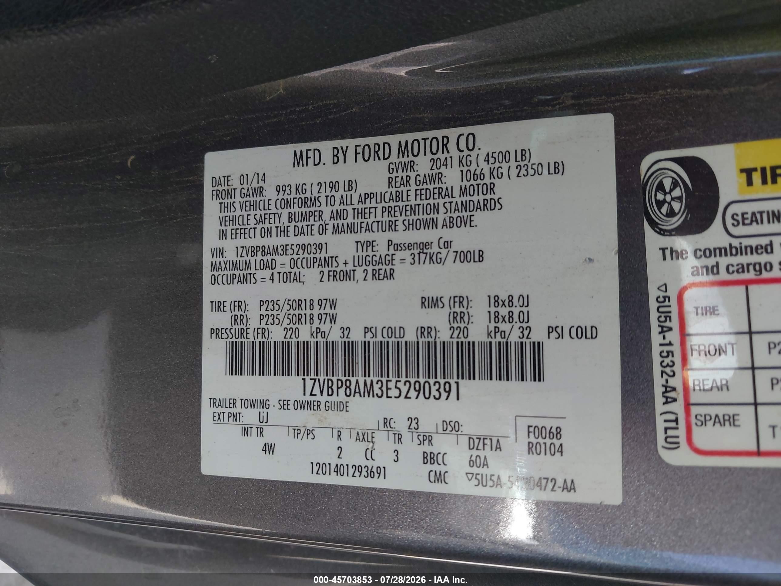 2014 Ford Mustang V6 Premium Gray vin: 1ZVBP8AM3E5290391