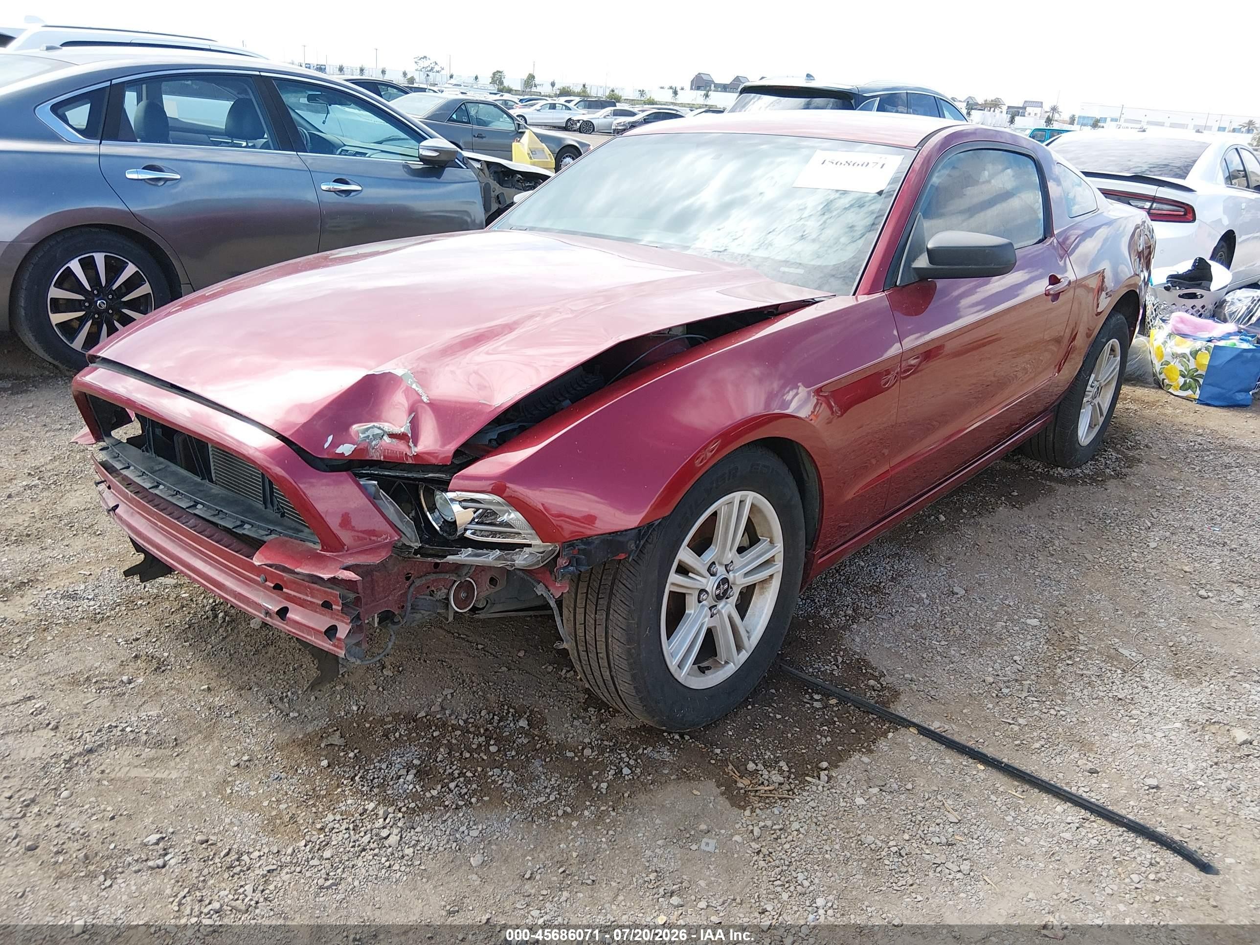 2014 Ford Mustang V6 Burgundy vin: 1ZVBP8AM3E5327794
