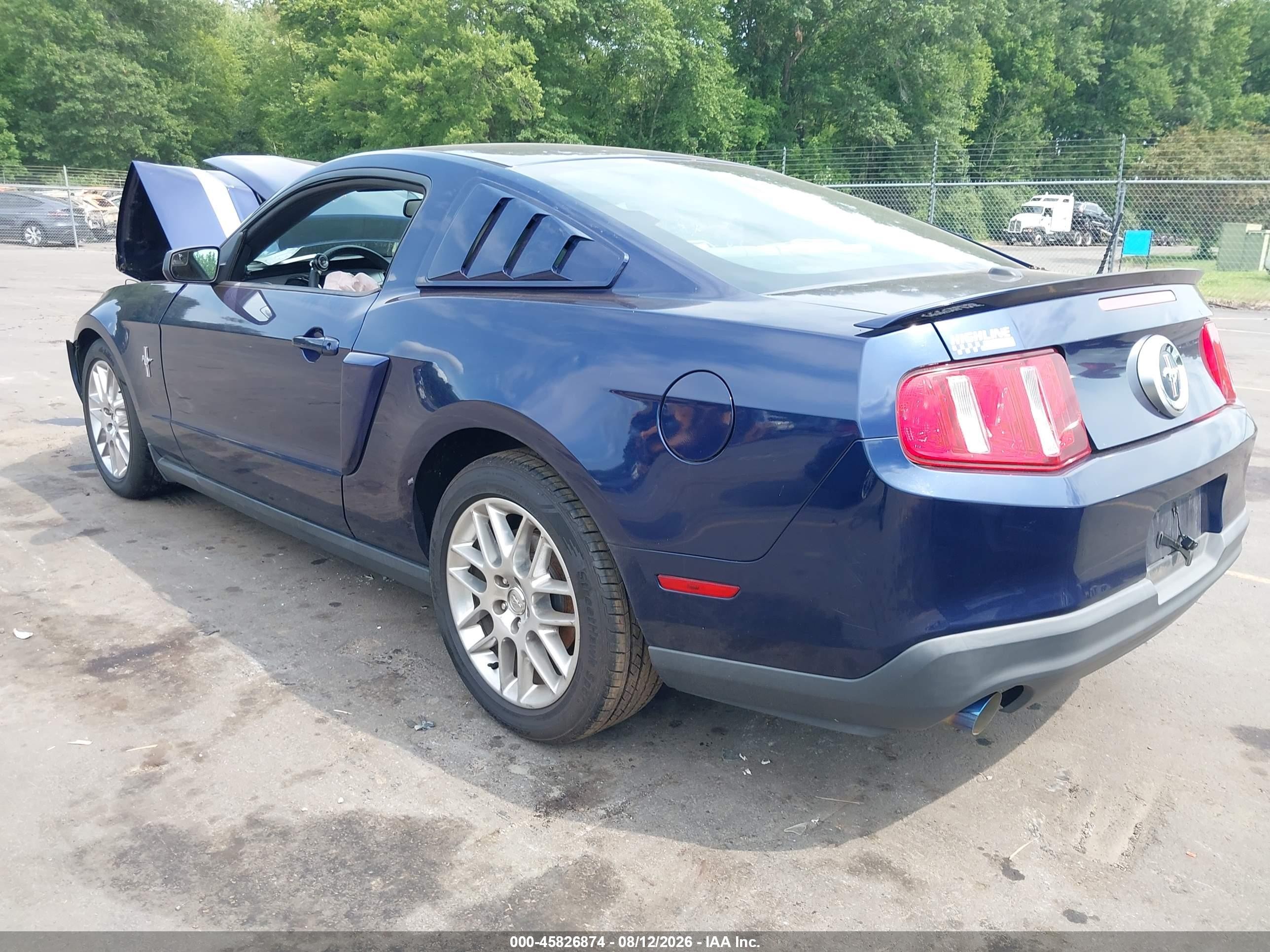 2012 Ford Mustang V6 Premium Blue vin: 1ZVBP8AM4C5220296
