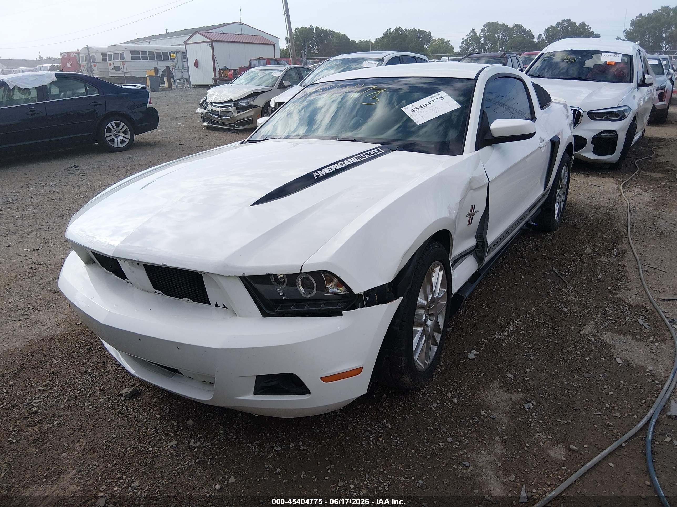 2012 Ford Mustang V6/v6 Premium White vin: 1ZVBP8AM4C5233274