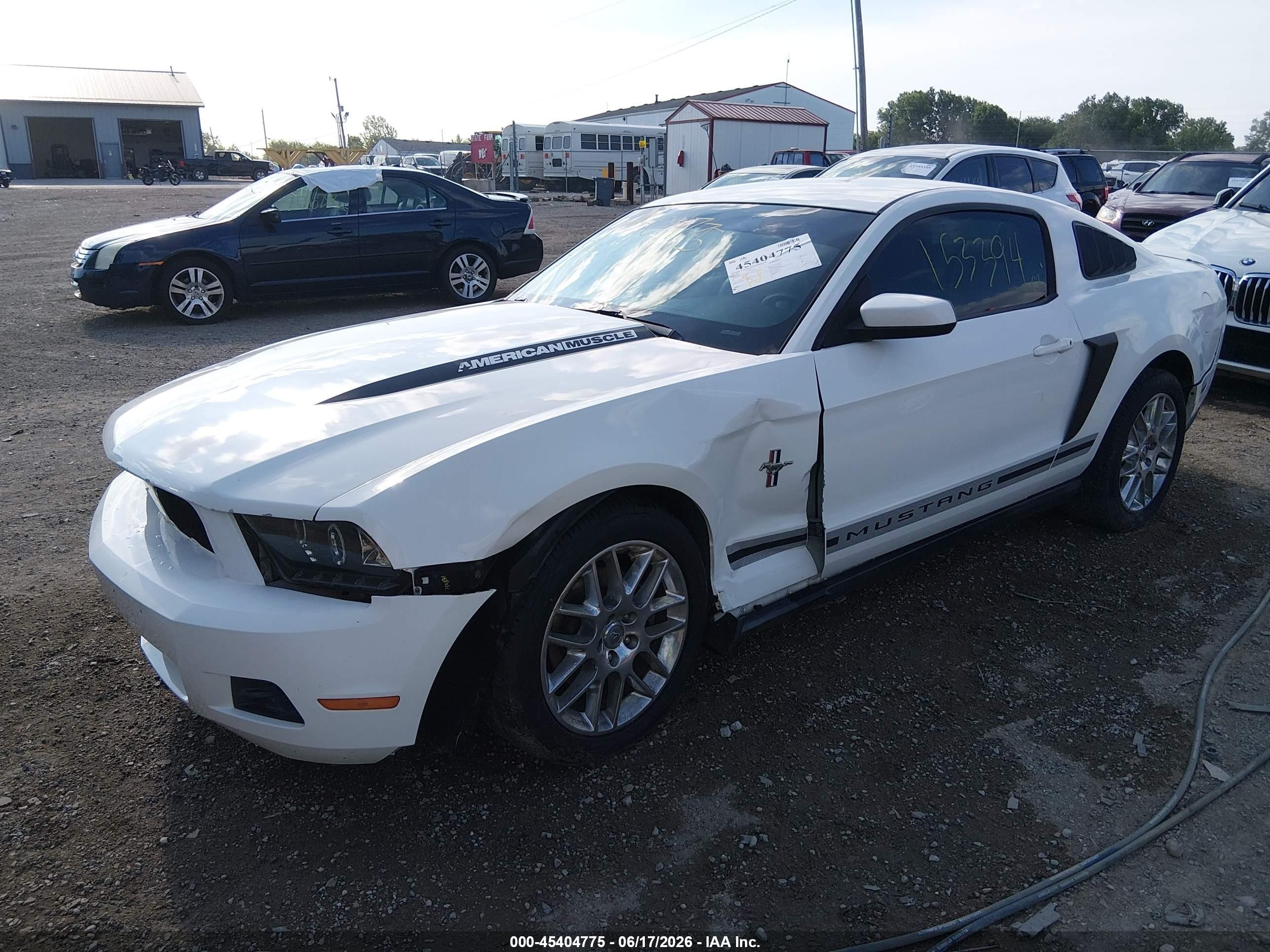 2012 Ford Mustang V6/v6 Premium White vin: 1ZVBP8AM4C5233274