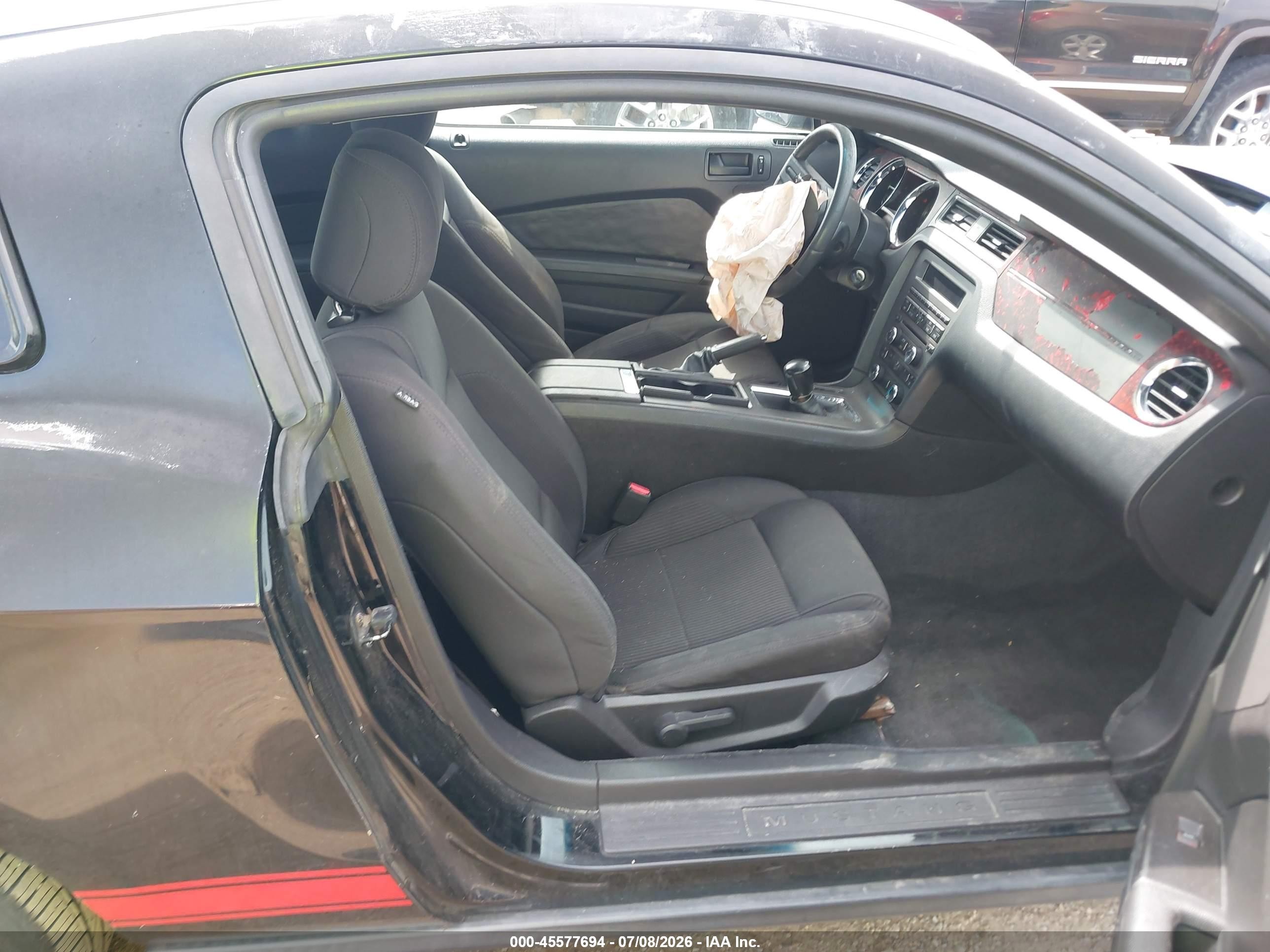 2012 Ford Mustang V6 Black vin: 1ZVBP8AM4C5241455