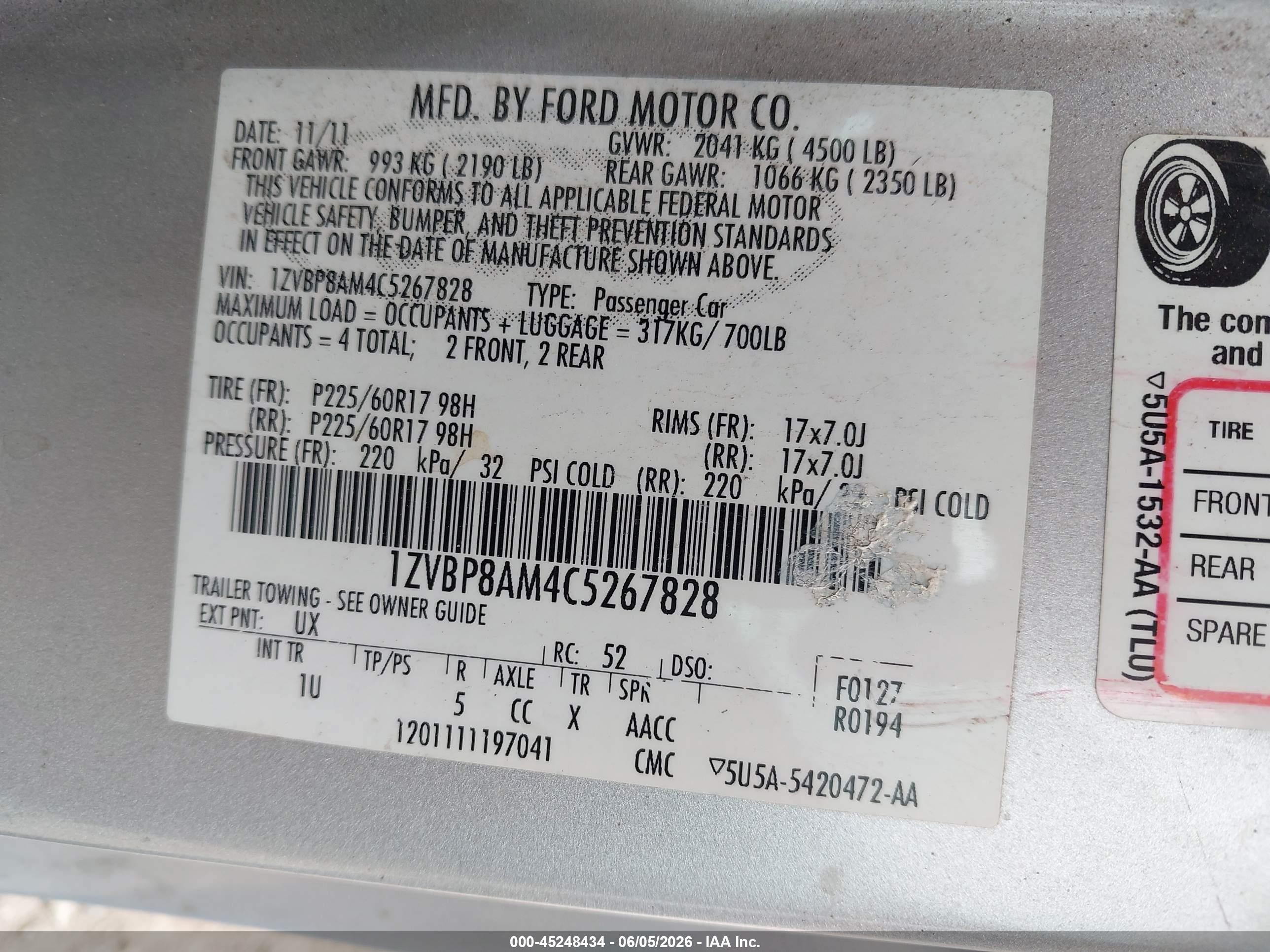 2012 Ford Mustang V6 Silver vin: 1ZVBP8AM4C5267828