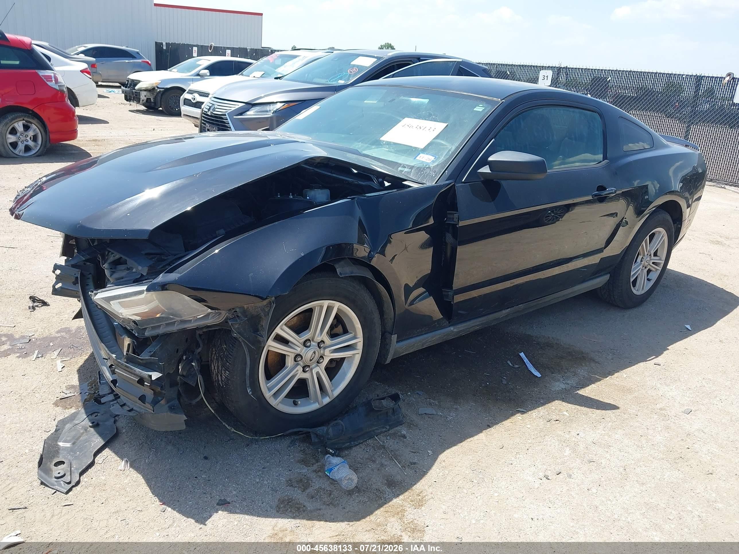 2012 Ford Mustang V6 Black vin: 1ZVBP8AM4C5276996