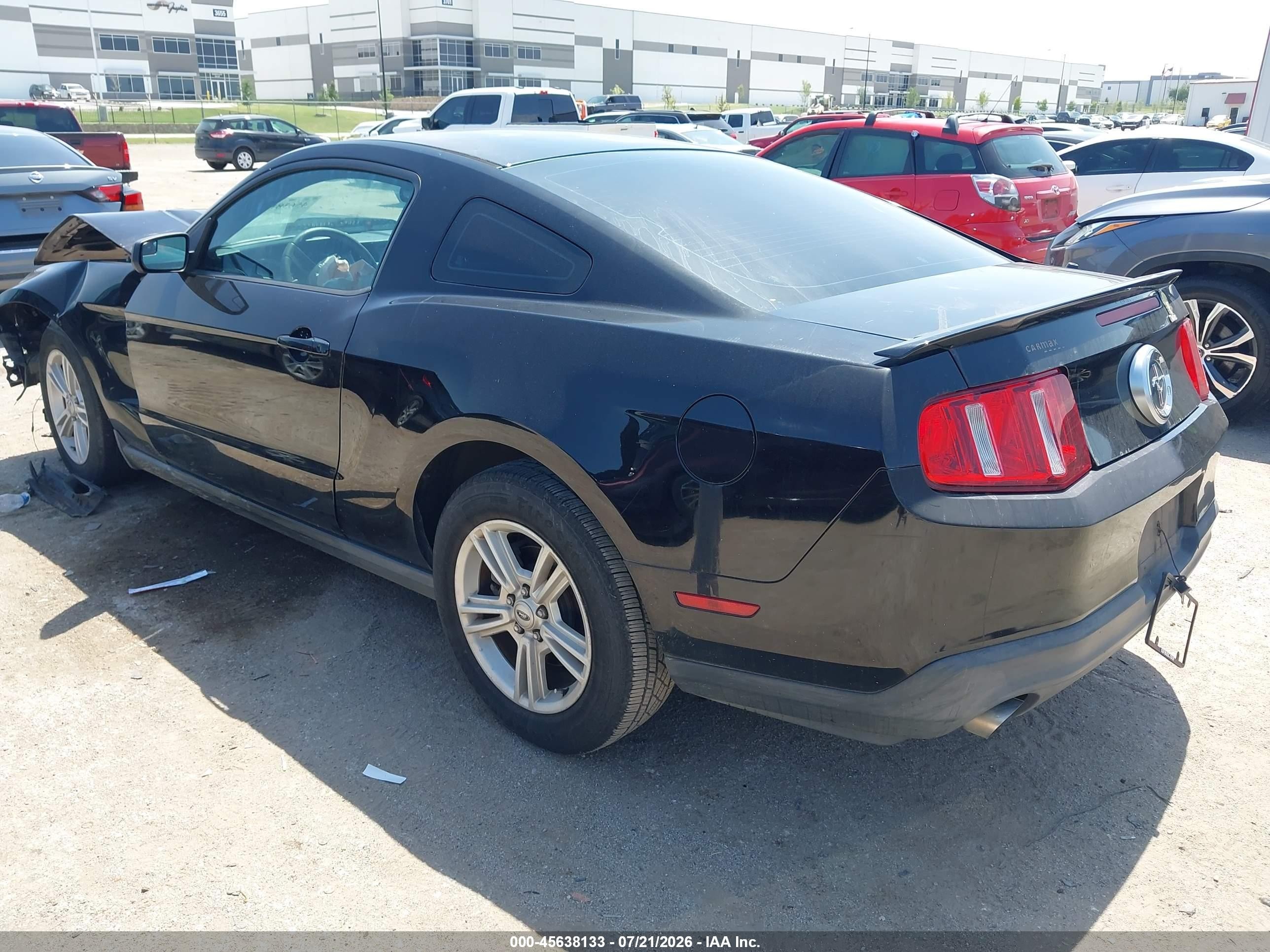 2012 Ford Mustang V6 Black vin: 1ZVBP8AM4C5276996