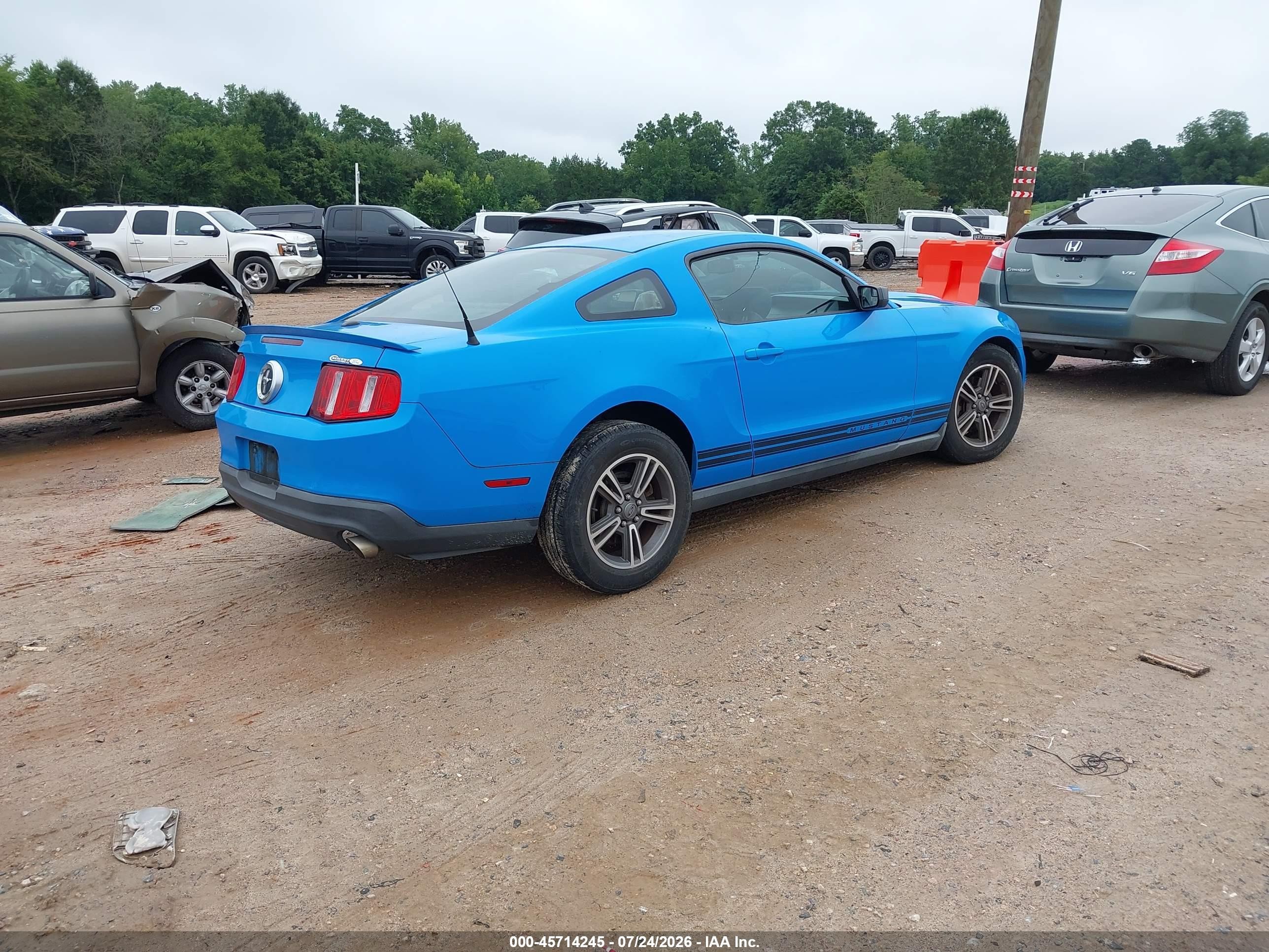 2012 Ford Mustang V6 Premium Blue vin: 1ZVBP8AM4C5282796