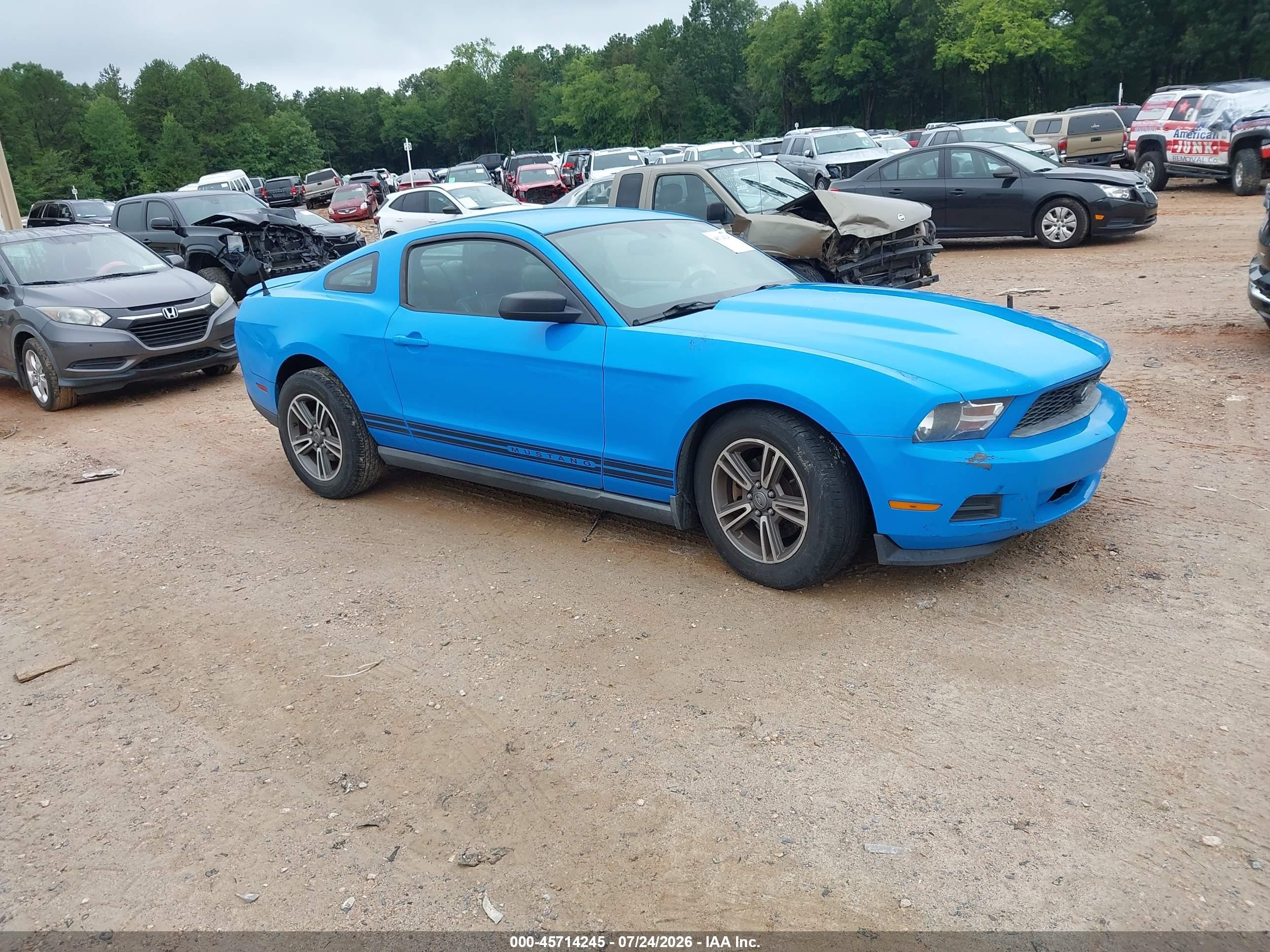 2012 Ford Mustang V6 Premium Синий vin: 1ZVBP8AM4C5282796