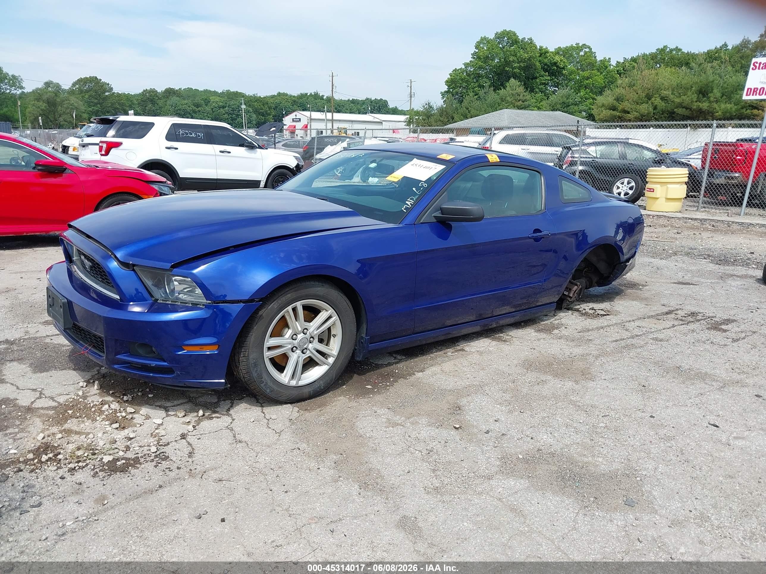 2013 Ford Mustang V6 Синий vin: 1ZVBP8AM4D5240260