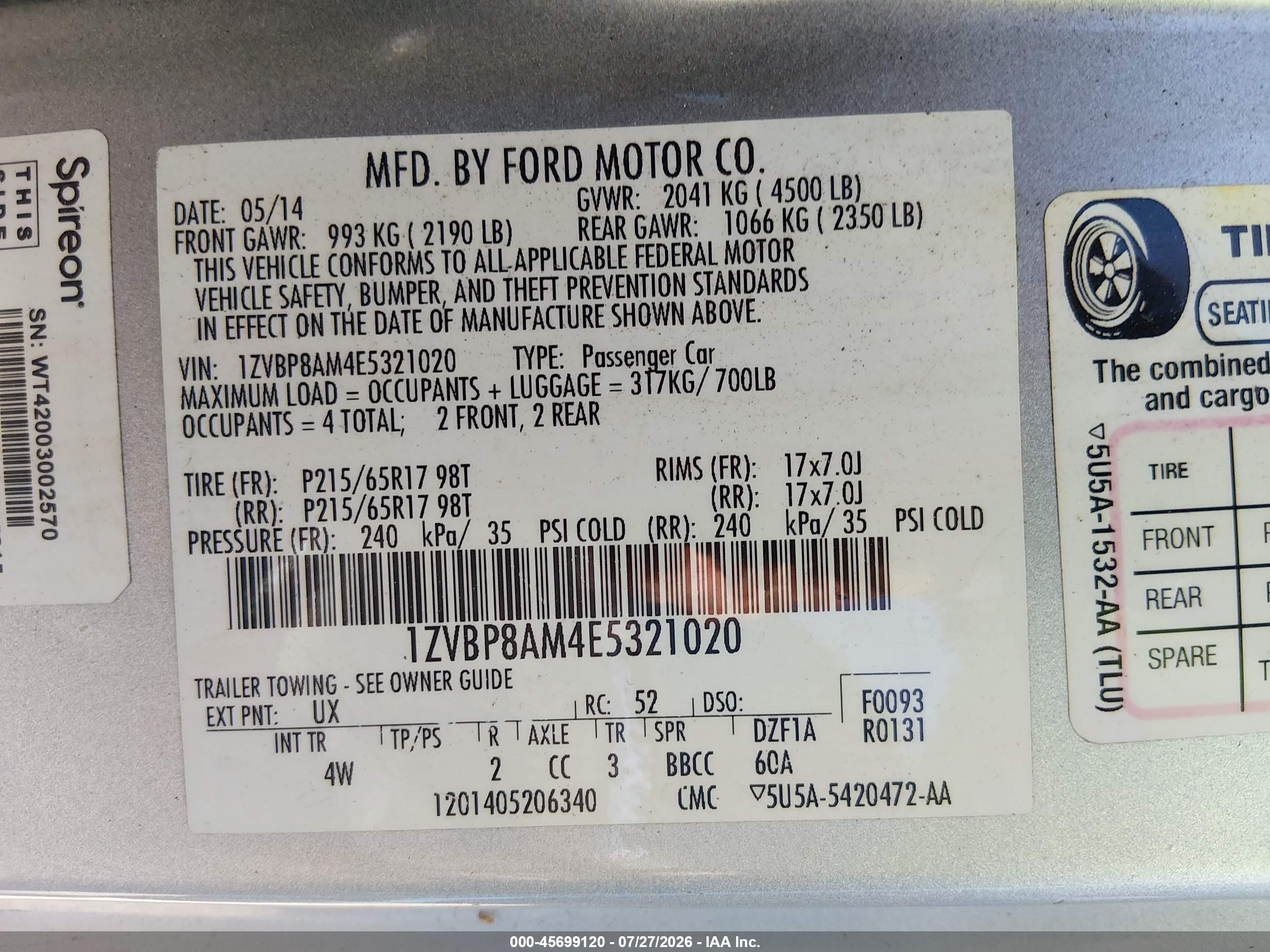 2014 Ford Mustang V6 Premium Silver vin: 1ZVBP8AM4E5321020