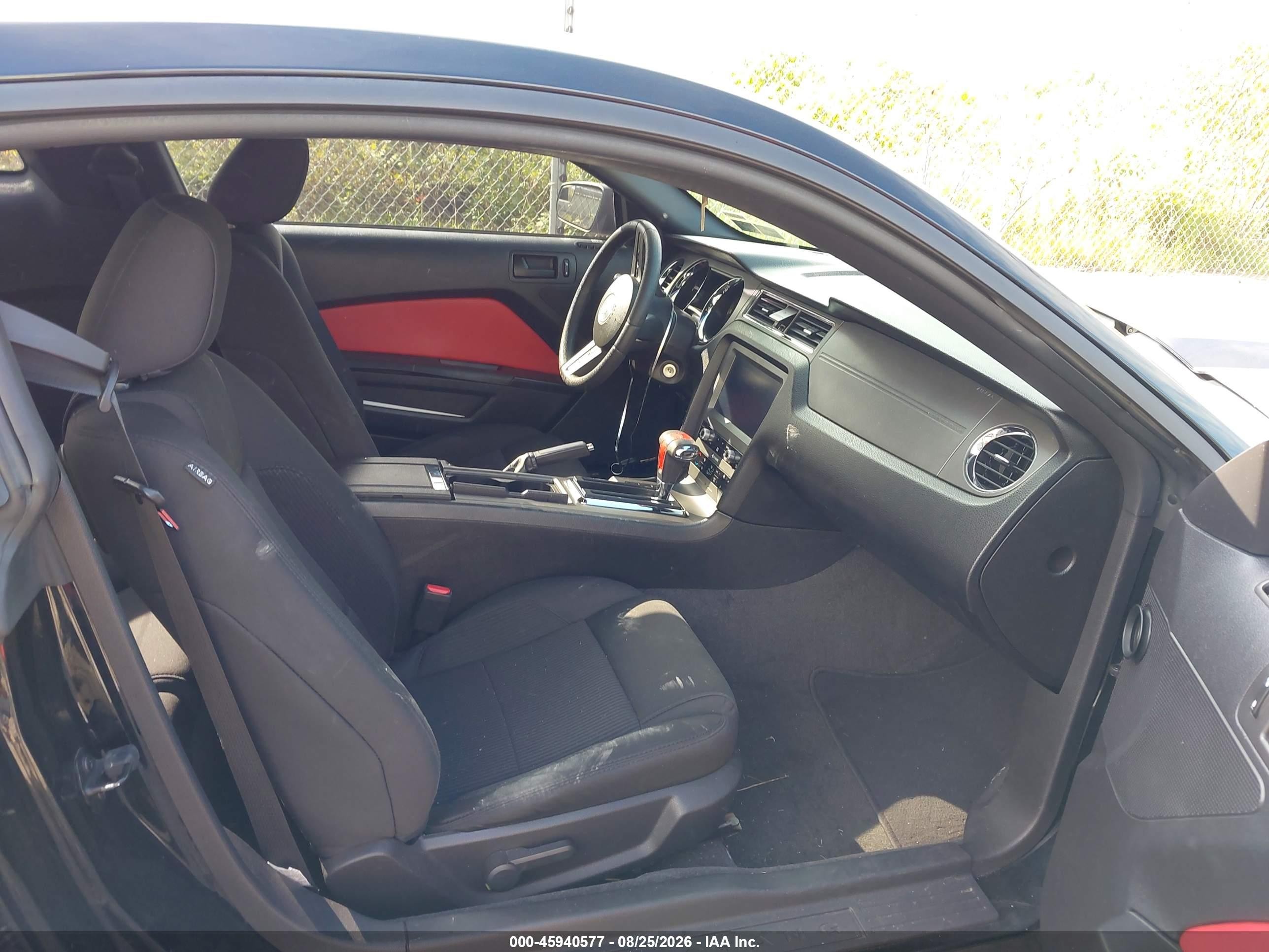 2012 Ford Mustang V6 Black vin: 1ZVBP8AM5C5204706