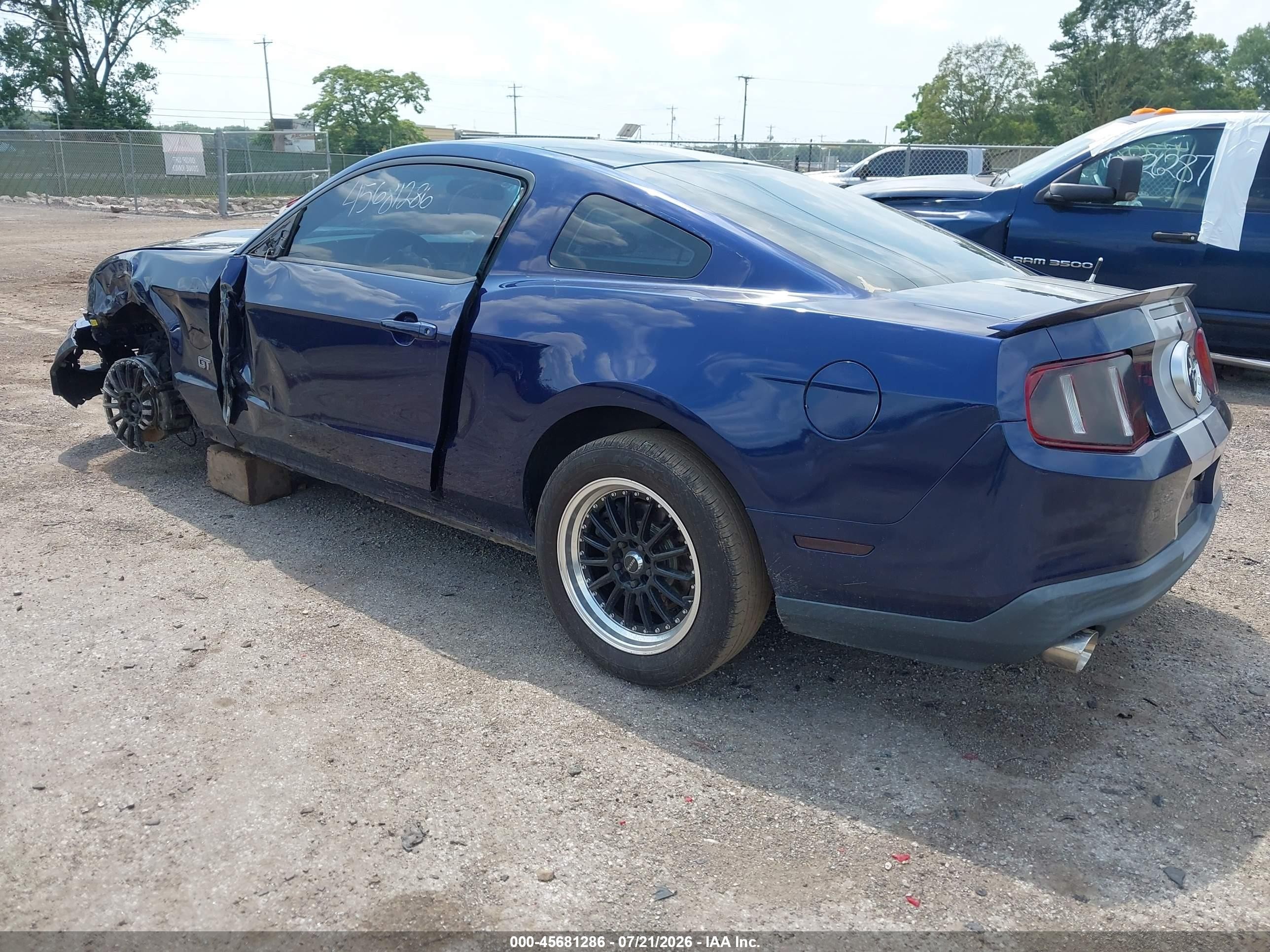 2012 Ford Mustang V6 Blue vin: 1ZVBP8AM5C5241416