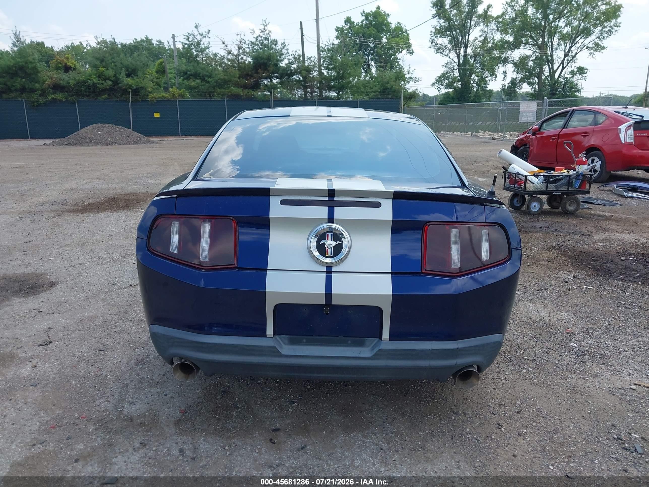 2012 Ford Mustang V6 Blue vin: 1ZVBP8AM5C5241416