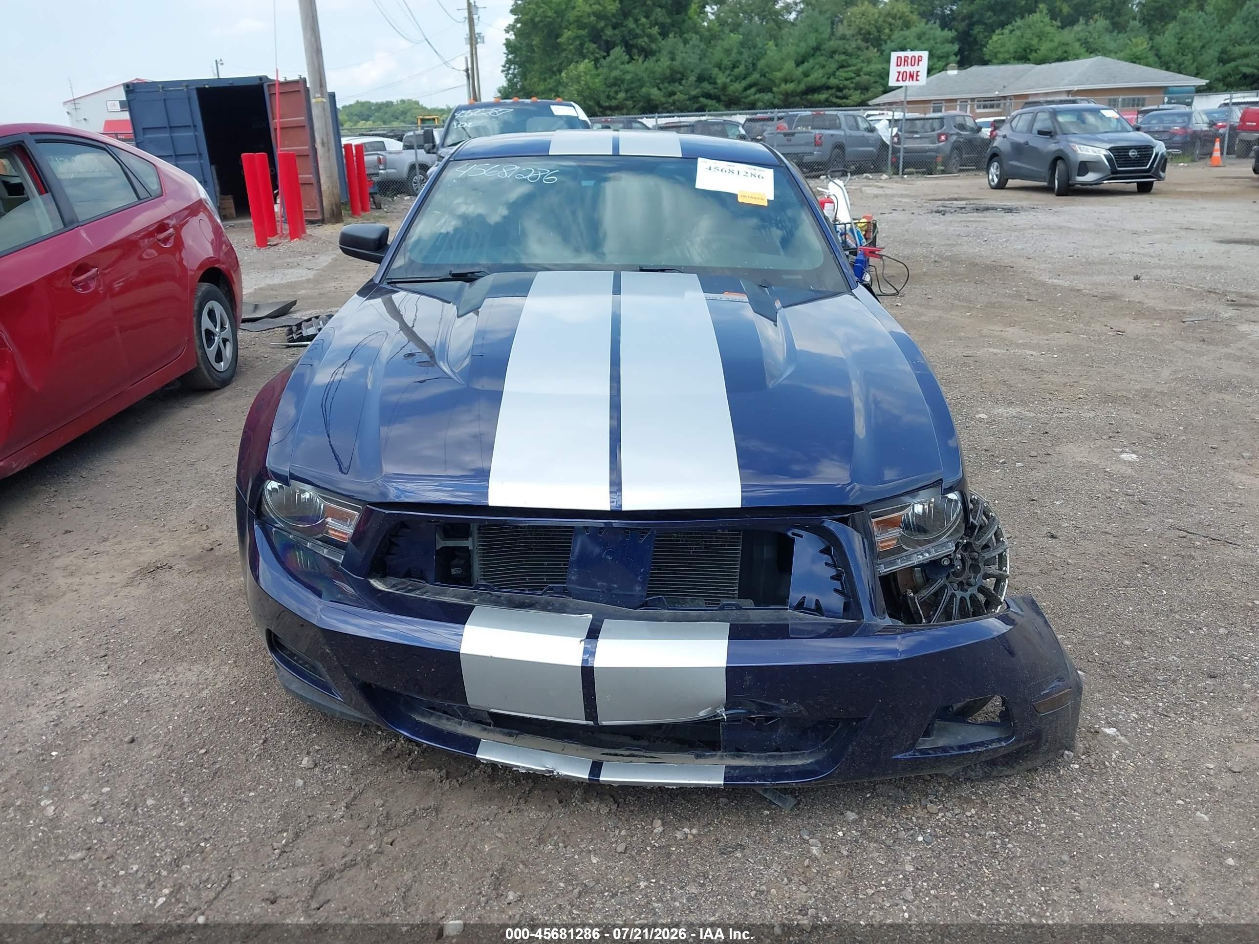 2012 Ford Mustang V6 Blue vin: 1ZVBP8AM5C5241416