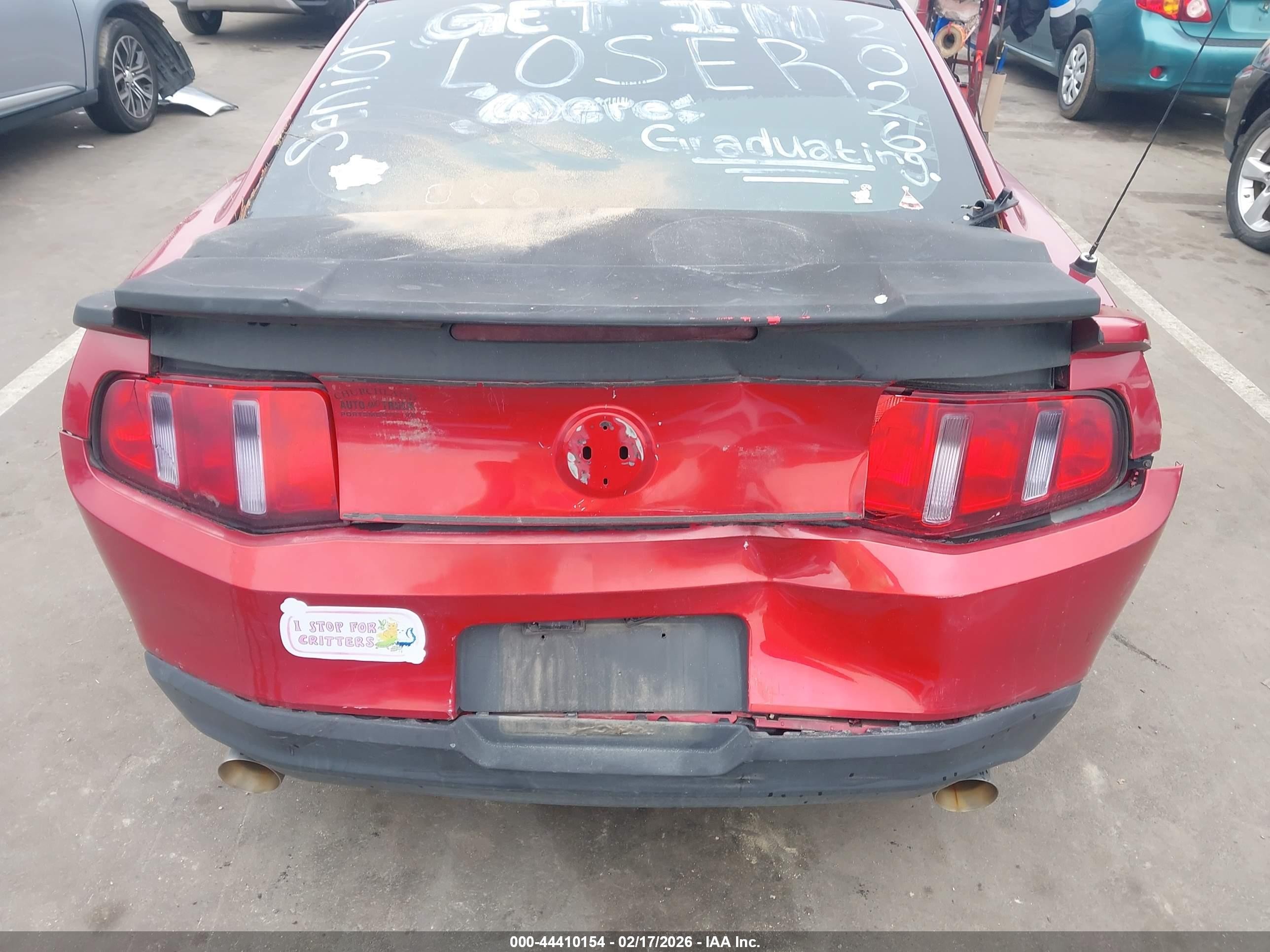 2012 Ford Mustang V6 Red vin: 1ZVBP8AM5C5274657