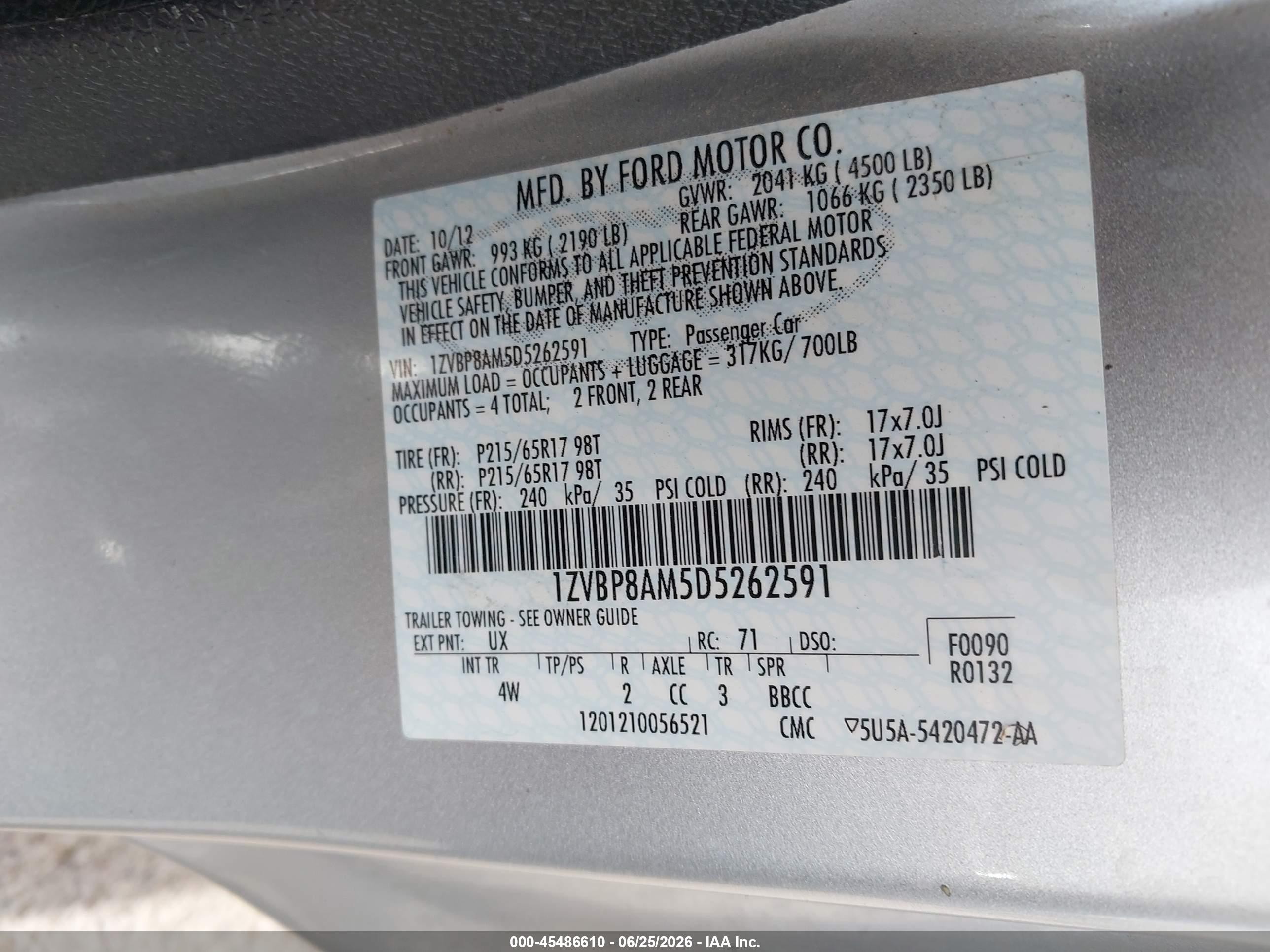 2013 Ford Mustang V6/v6 Premium Silver vin: 1ZVBP8AM5D5262591